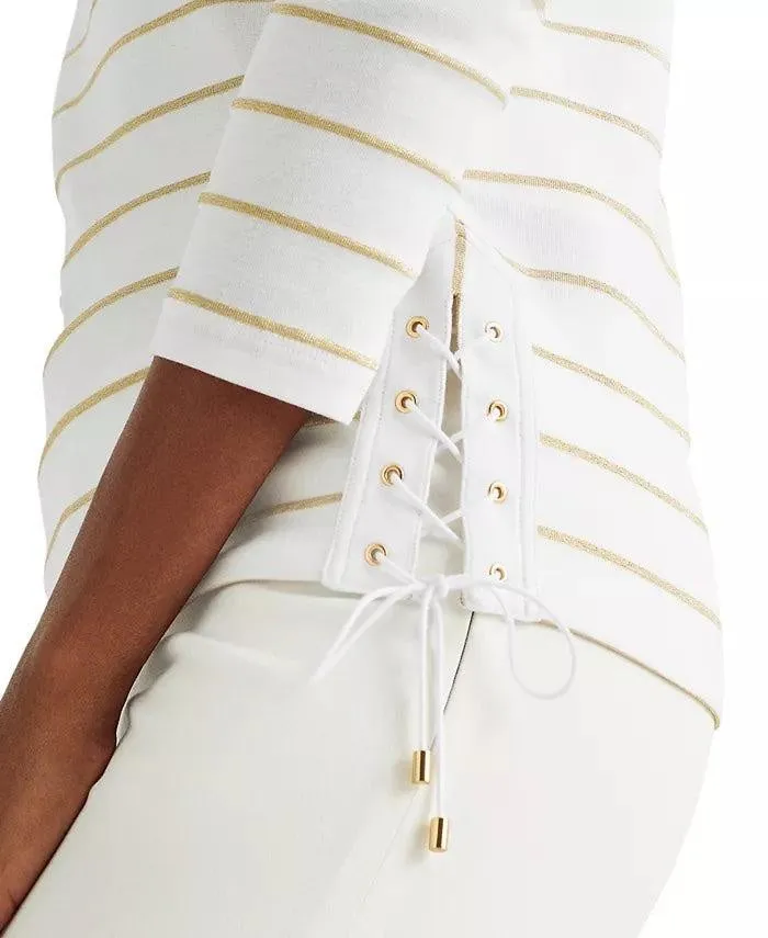 Metallic Striped Top-Ralph Lauren