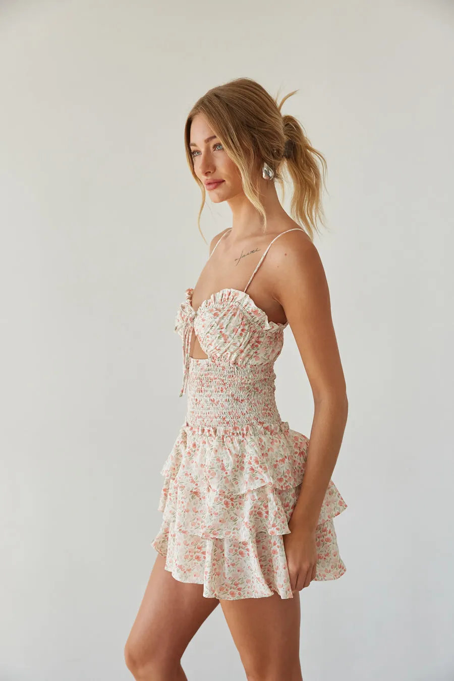 Mirabelle Floral Keyhole Cutout Romper