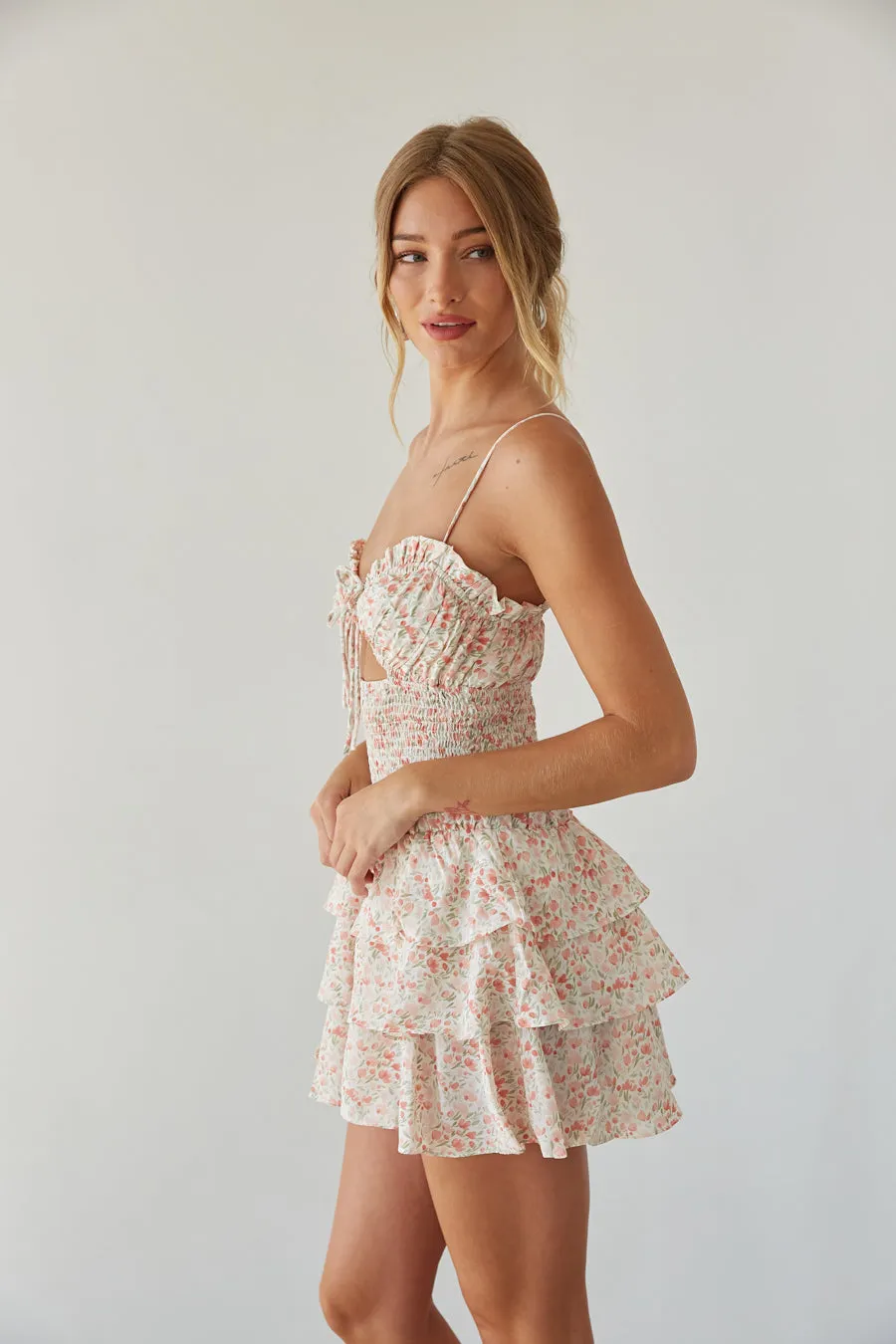 Mirabelle Floral Keyhole Cutout Romper