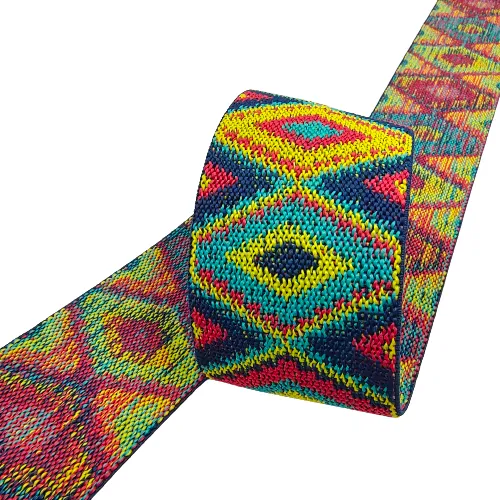 Multi-Color boho Fashion Woven Jacquard Design Elastic