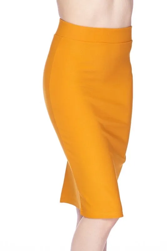 Mustard High Waist Midi-FINAL SALE-NOT ELIGIBLE FOR EXCHANGE OR REFUND