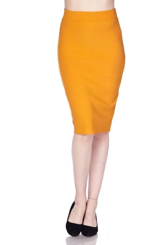 Mustard High Waist Midi-FINAL SALE-NOT ELIGIBLE FOR EXCHANGE OR REFUND