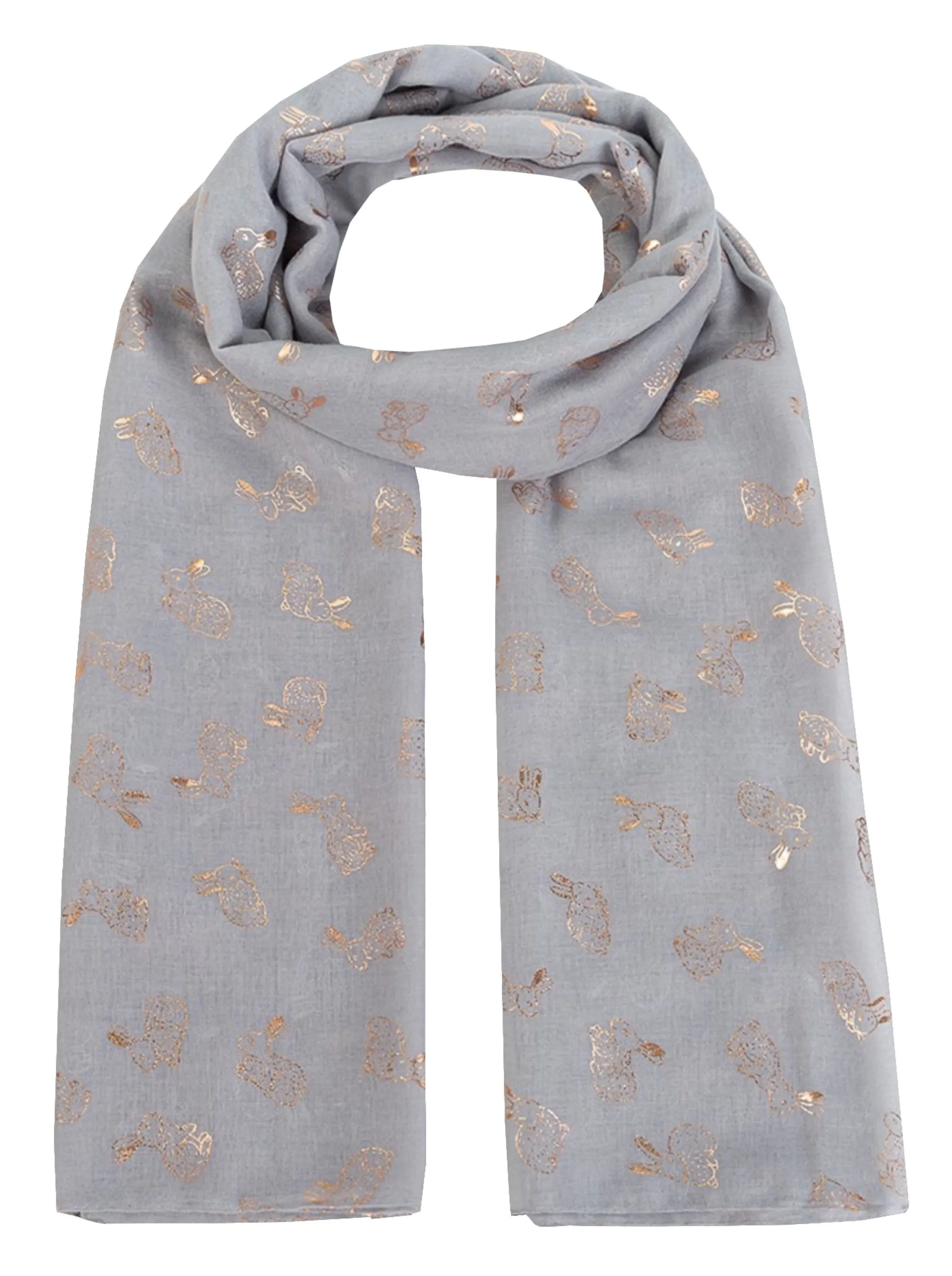 New Sparkling Bunny Rabbit Print Ladies Celebrity Style Scarves Maxi, Scarf, Wrap, Sarong, Shawls