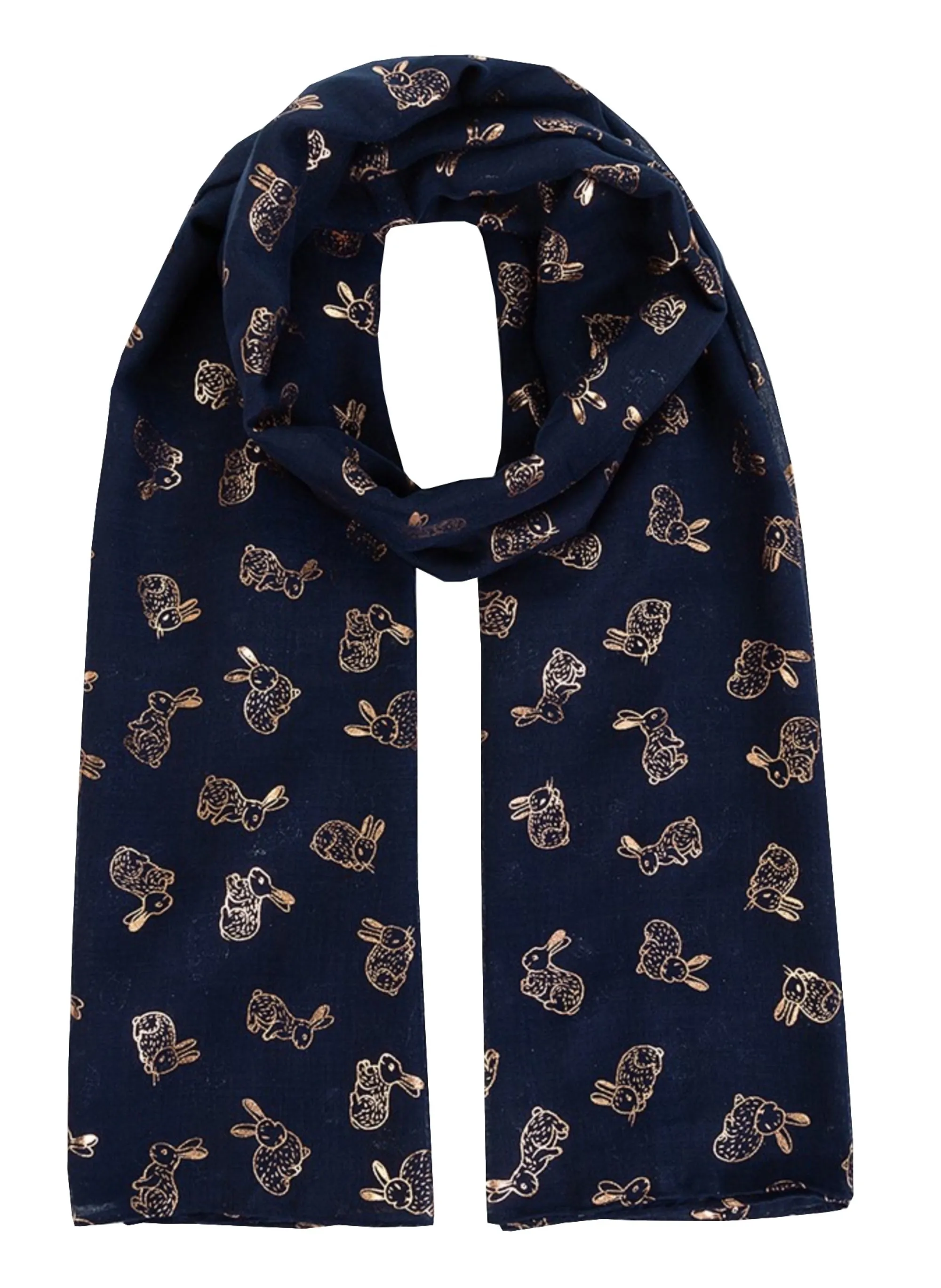 New Sparkling Bunny Rabbit Print Ladies Celebrity Style Scarves Maxi, Scarf, Wrap, Sarong, Shawls