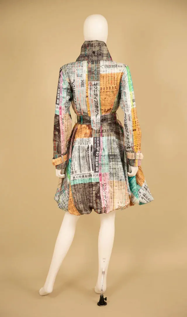 Newsprint Bubble Coat Dress