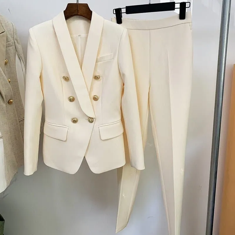 Office Ladies Blazer Pants Suit - Stylish, Comfortable, and Professional | Spring/Autumn Season Suit