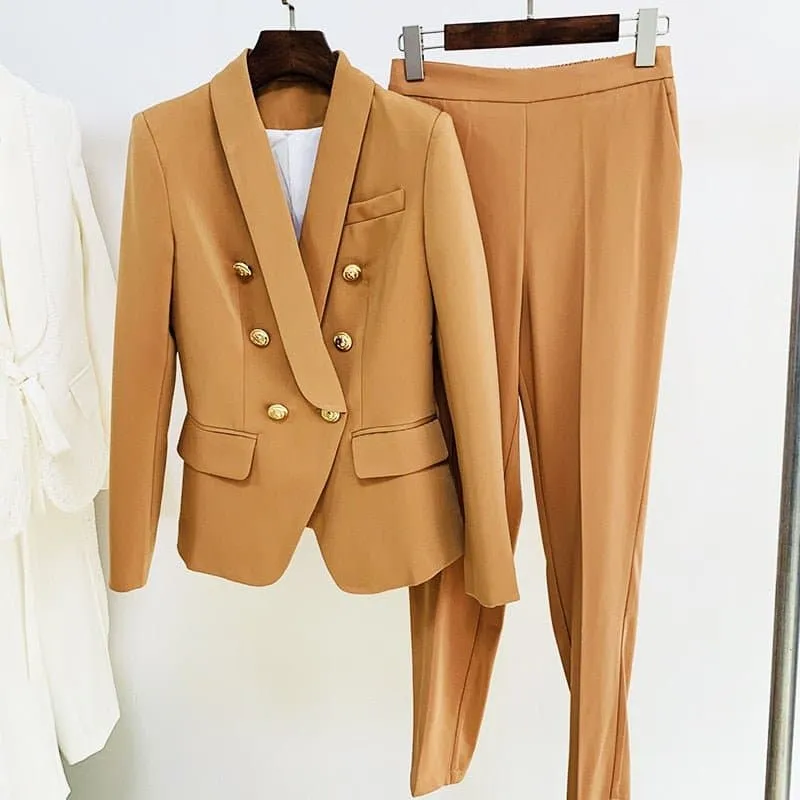 Office Ladies Blazer Pants Suit - Stylish, Comfortable, and Professional | Spring/Autumn Season Suit