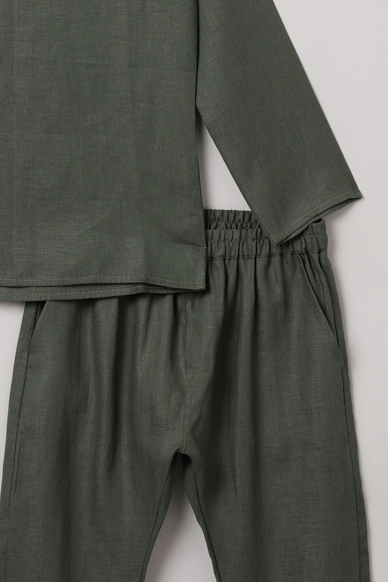 Olive Short Kurta and Jogger Set