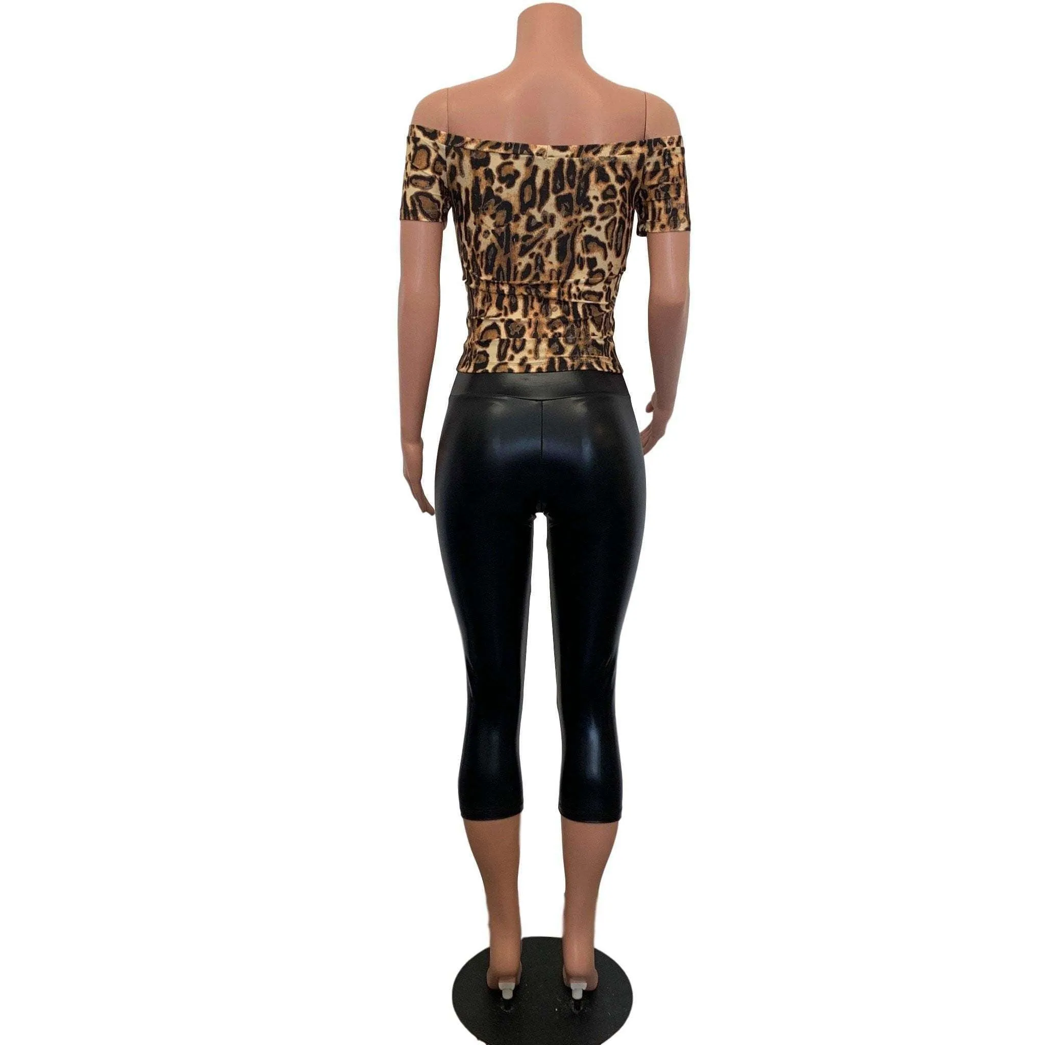 Peggy Bundy Costume - Leopard Top w/ Black Metallic Crops Outfit