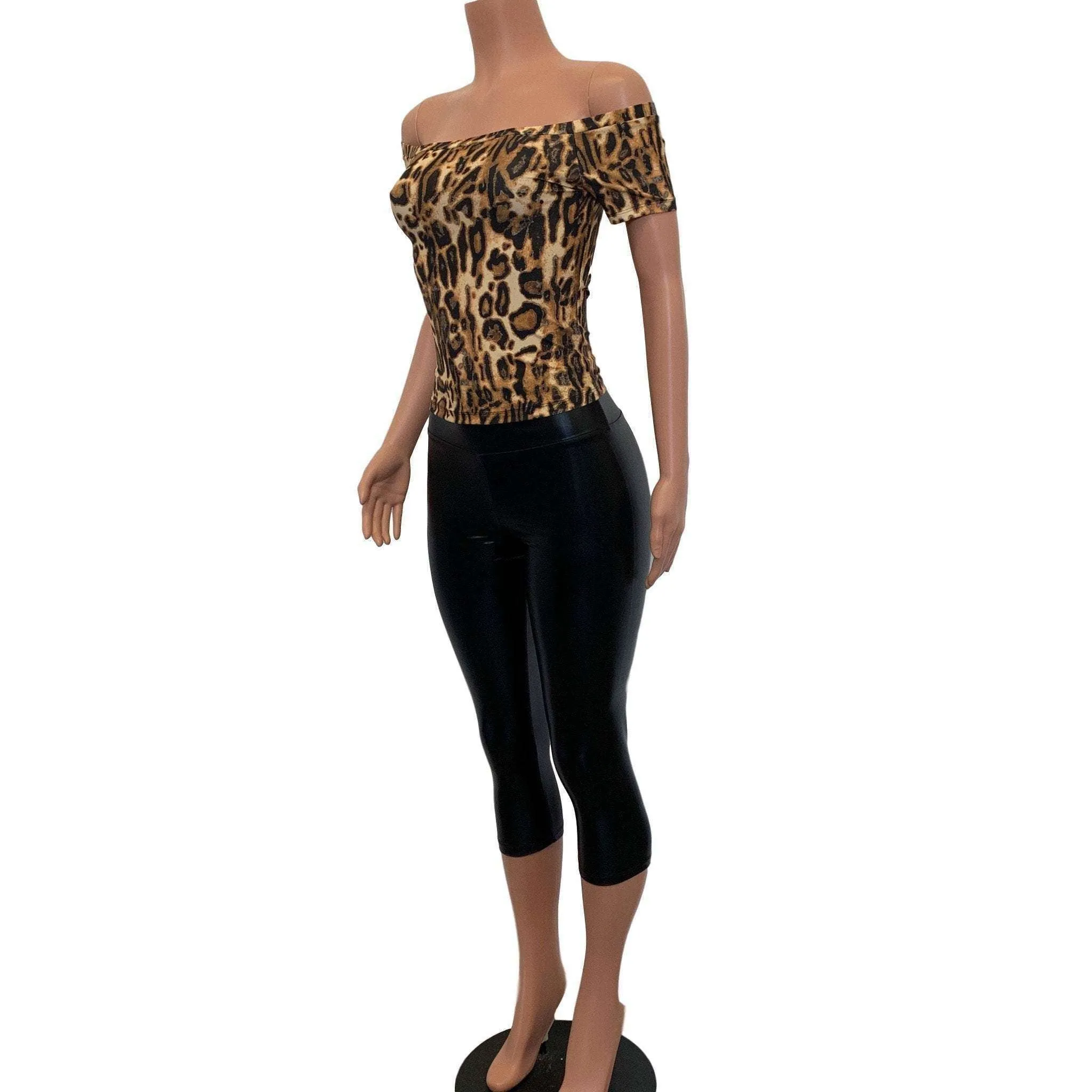 Peggy Bundy Costume - Leopard Top w/ Black Metallic Crops Outfit