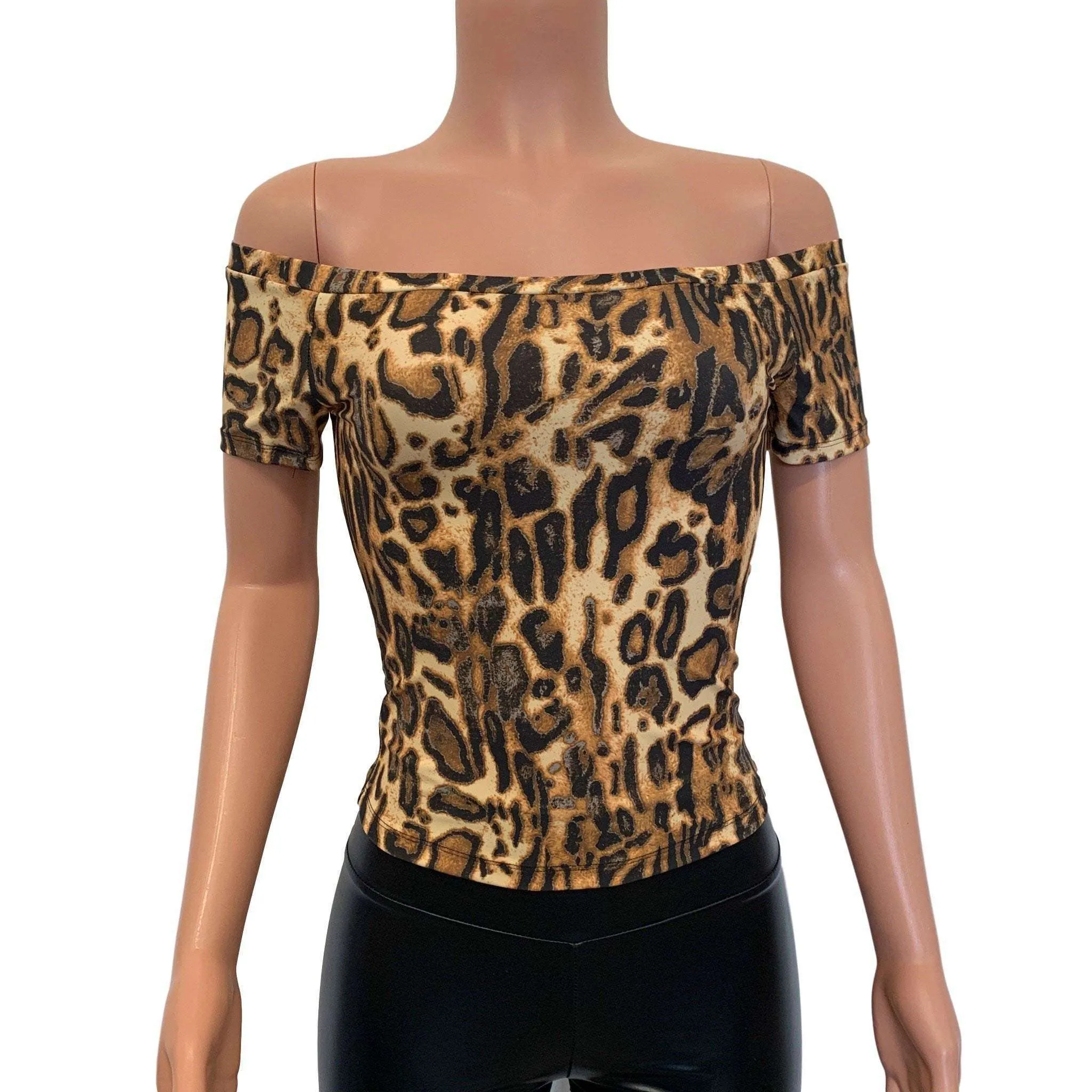 Peggy Bundy Costume - Leopard Top w/ Black Metallic Crops Outfit