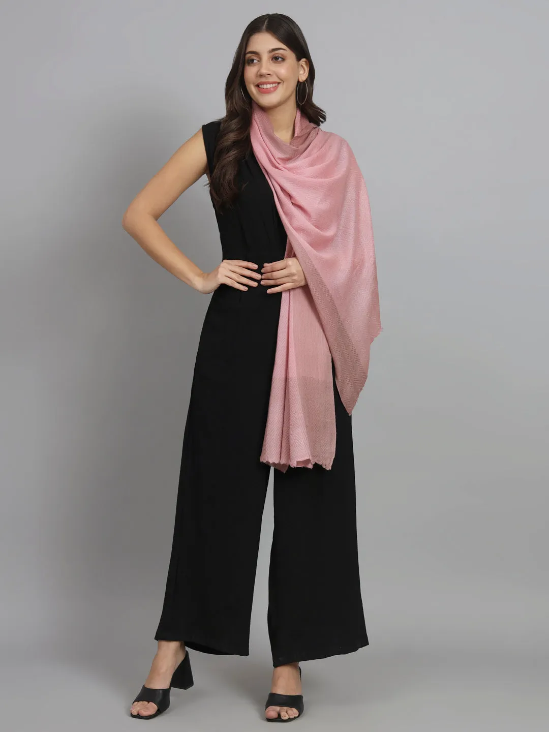 Pink Shawl Online with beautiful weave