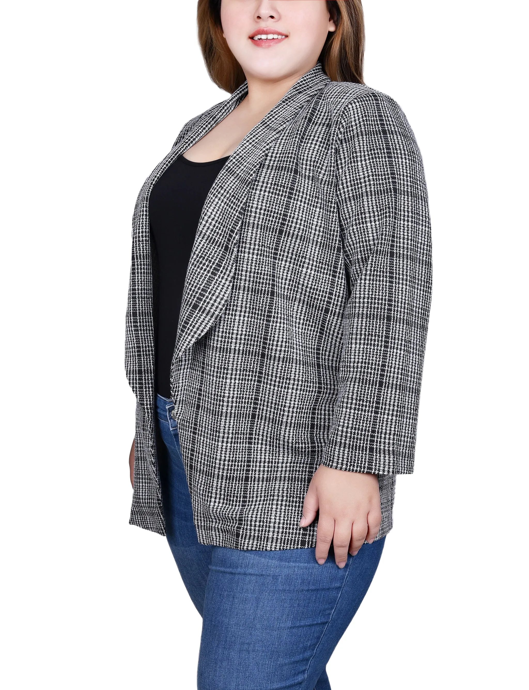 Plus Size Long Sleeve Ponte Jacket