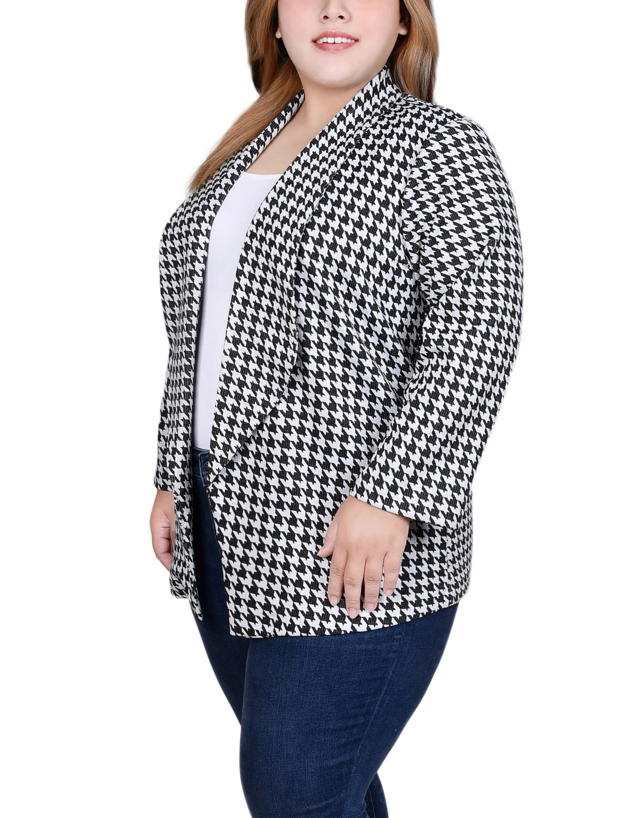 Plus Size Long Sleeve Ponte Jacket