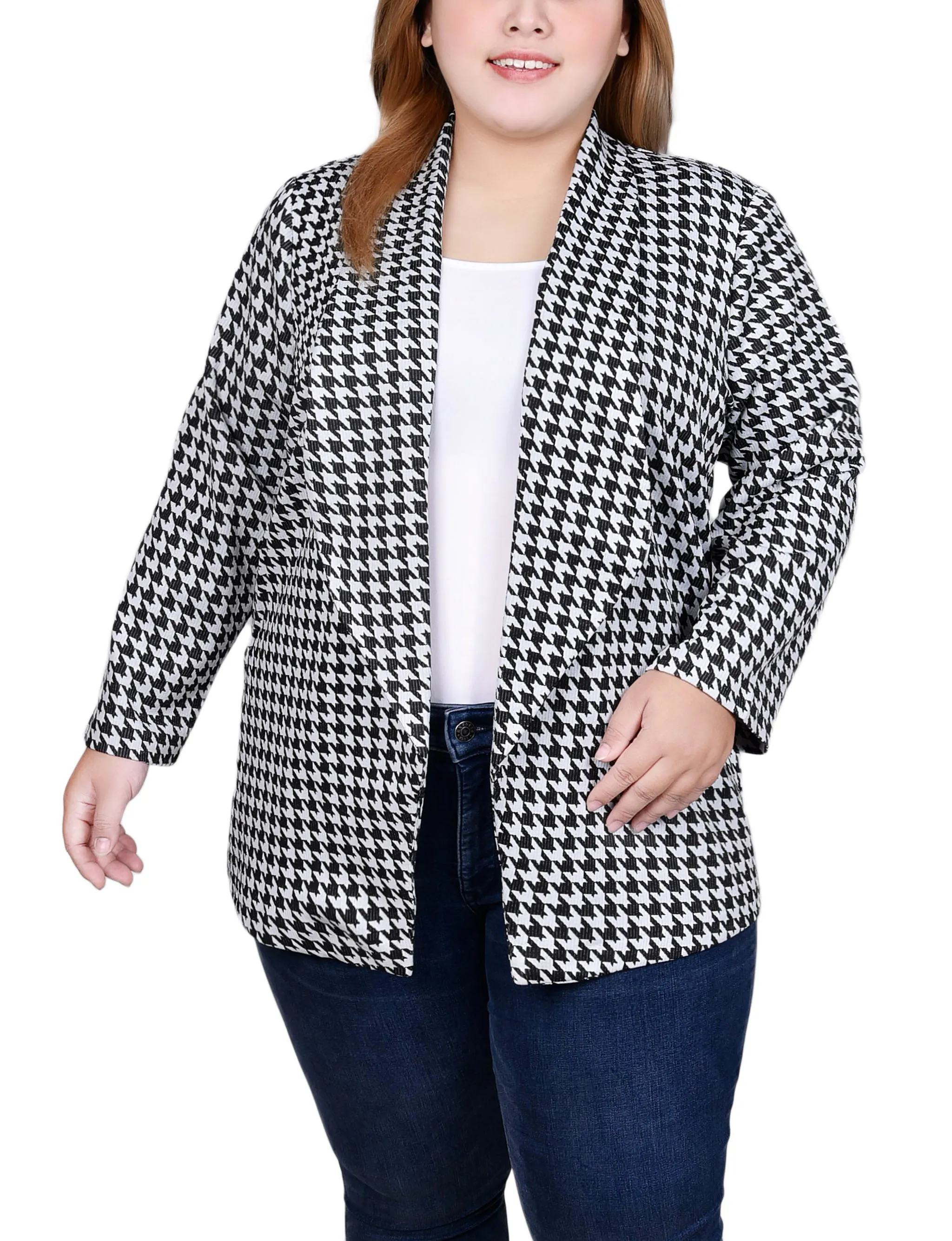 Plus Size Long Sleeve Ponte Jacket