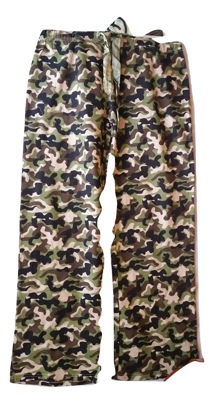 Plus-Size Pajama Long Bottoms - Camouflage