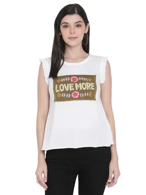 PORSORTE Women's Cotton Jersey Love You Graphic Top