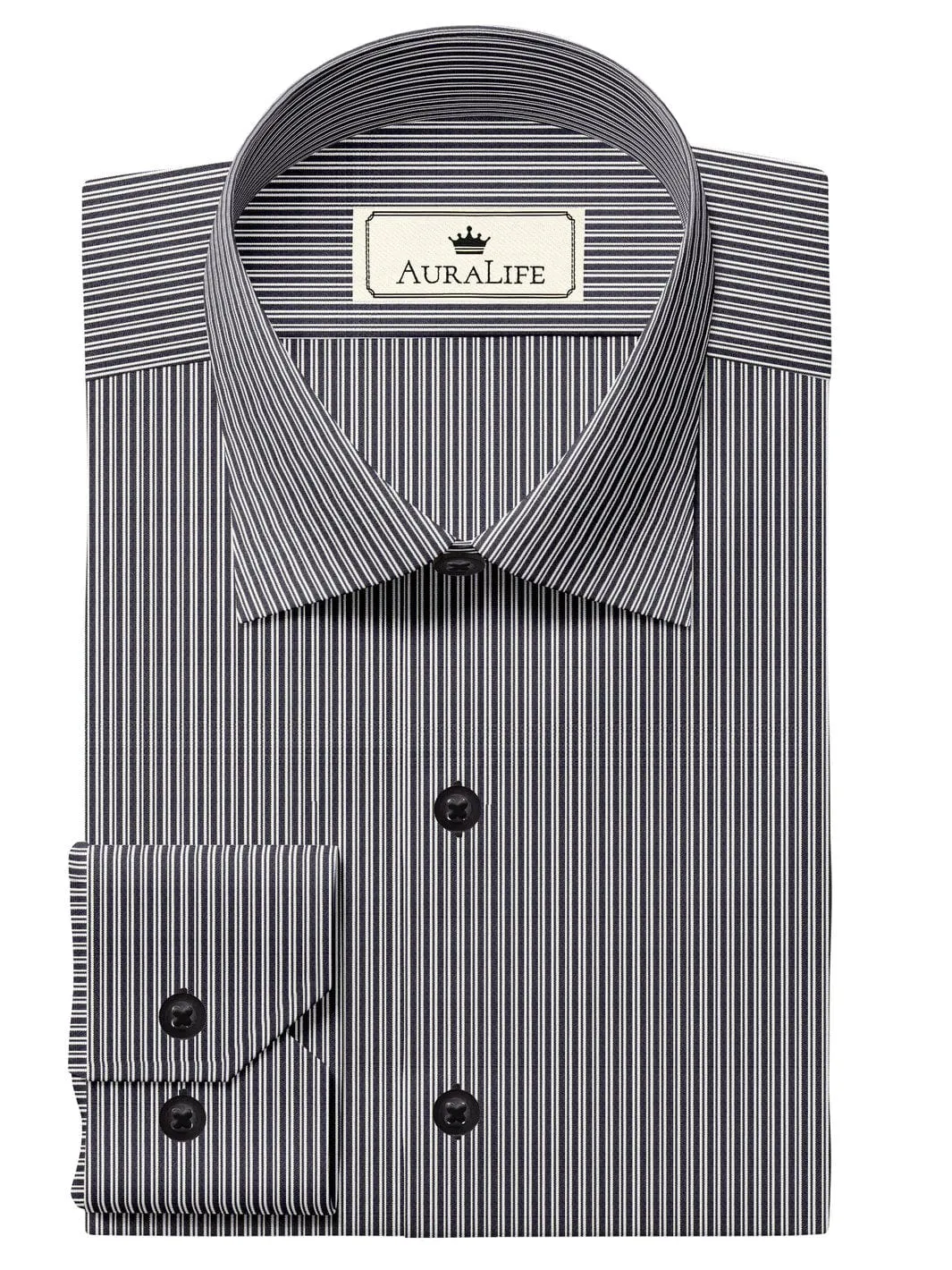 Premium Cotton Feather Touch Anthracite Stripes - SS-10066