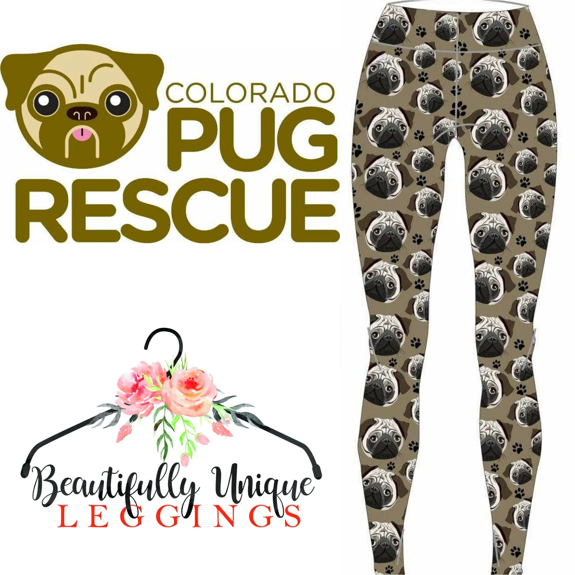 Pug Life FUNDRAISER - High-quality Handcrafted Vibrant Leggings