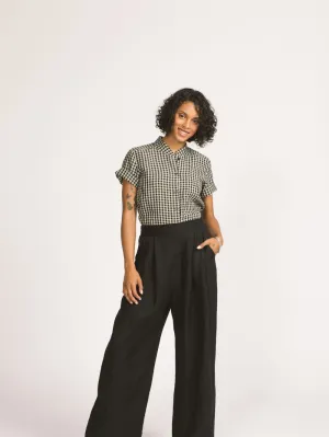 Romy Pant in Black Linen