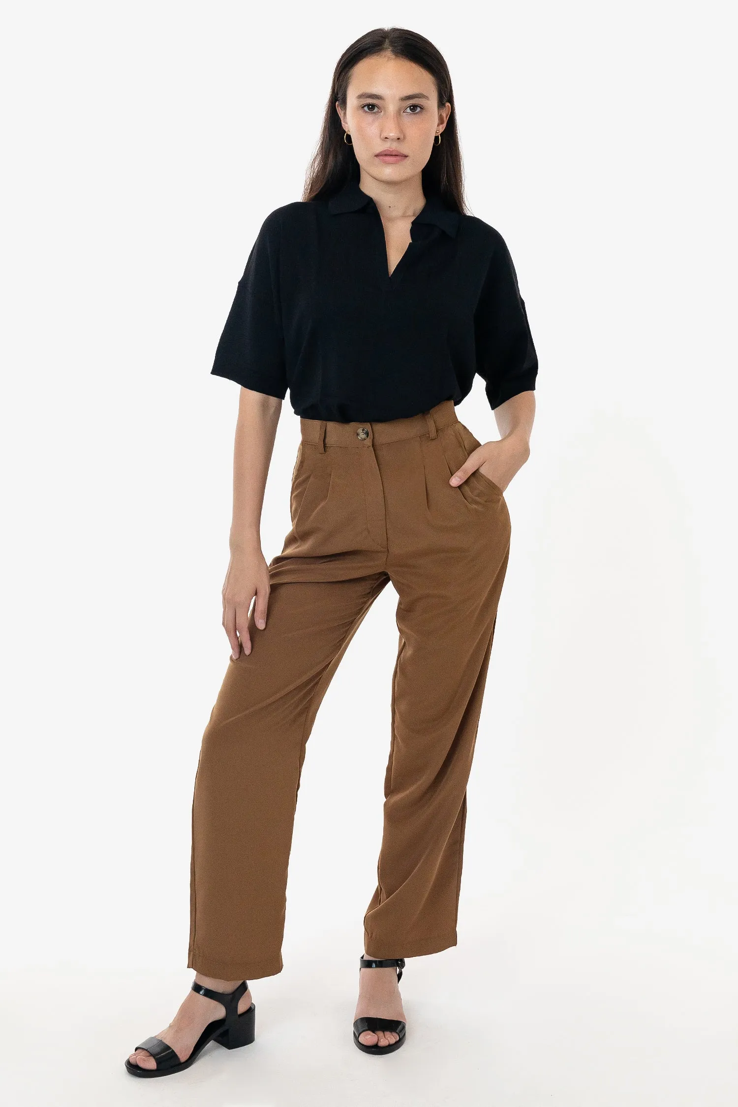 RSAPP350 - Poly Pleated Straight Leg Pant