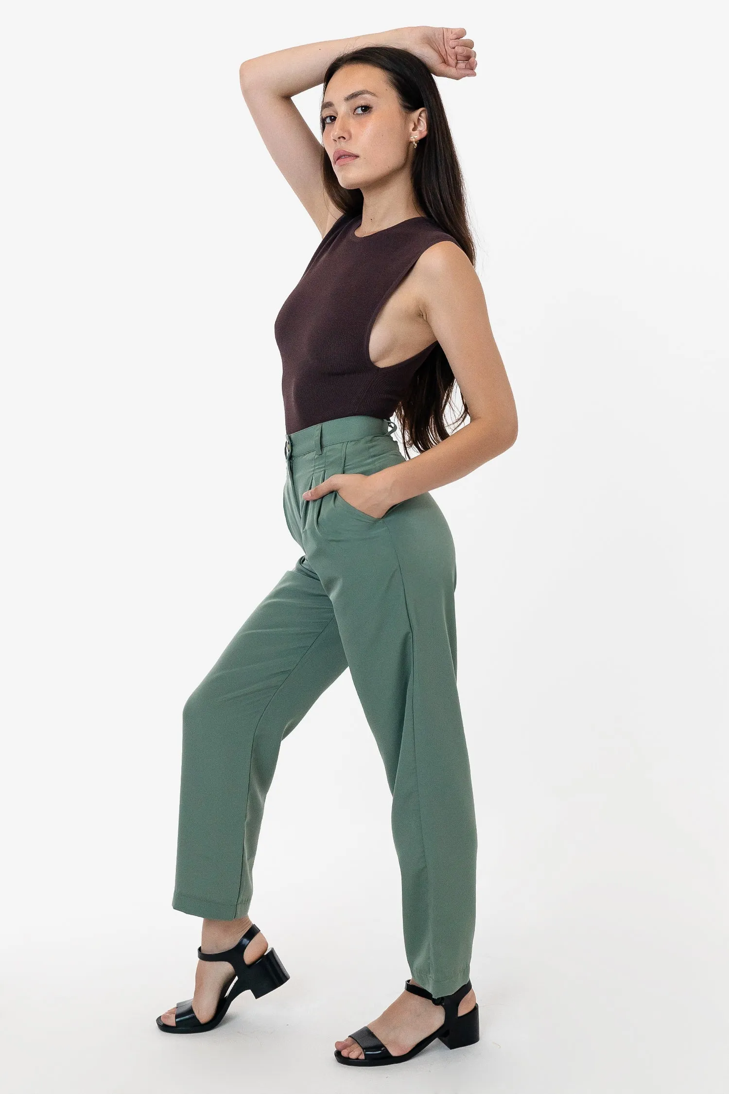 RSAPP350 - Poly Pleated Straight Leg Pant