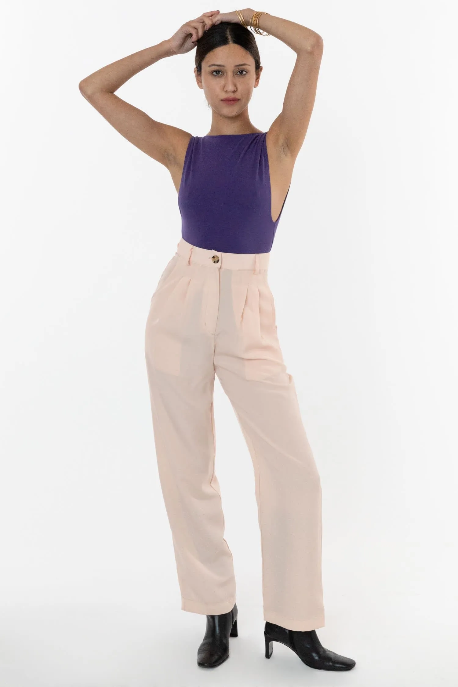 RSAPP350 - Poly Pleated Straight Leg Pant