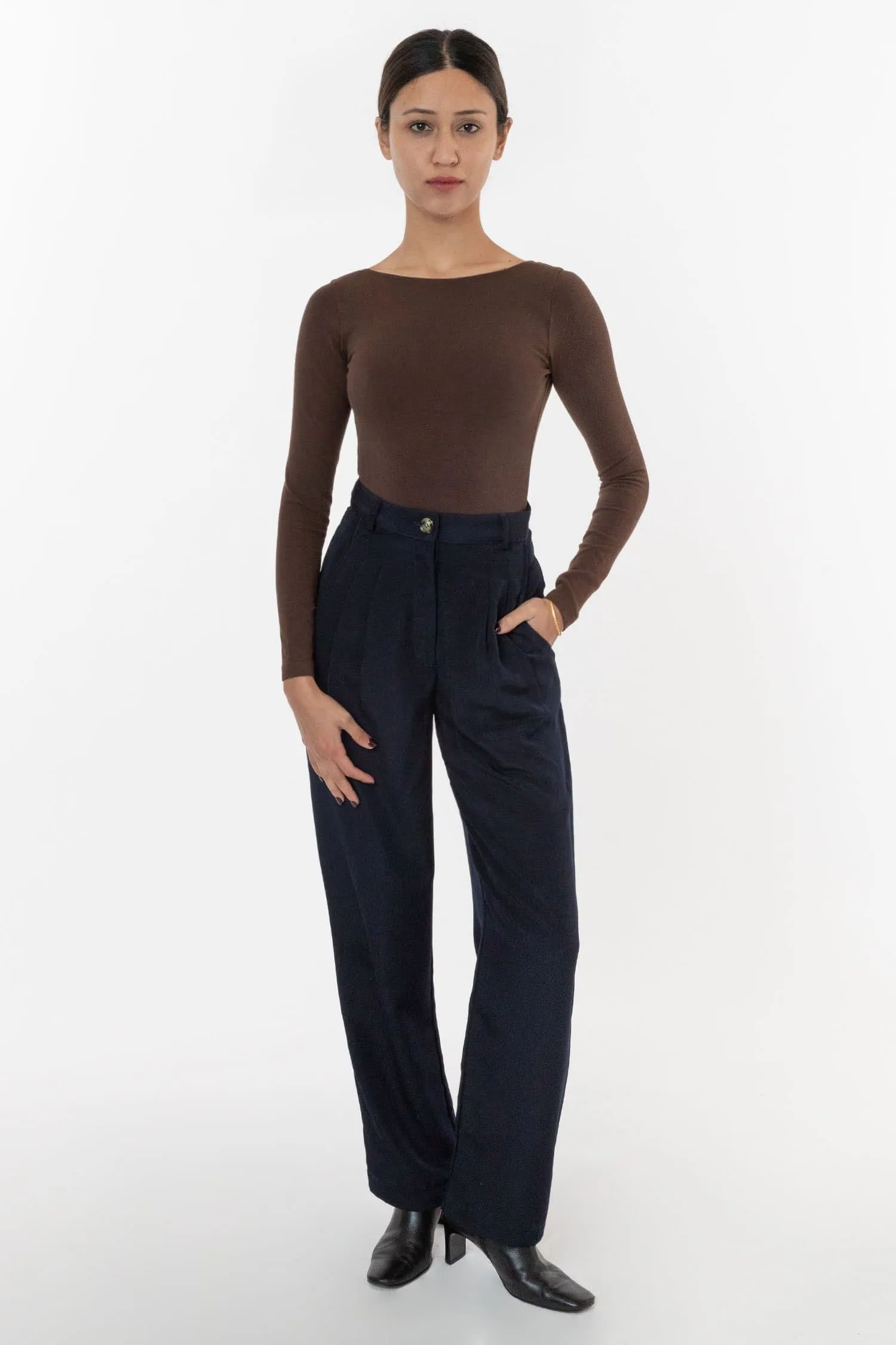 RSAPP350 - Poly Pleated Straight Leg Pant