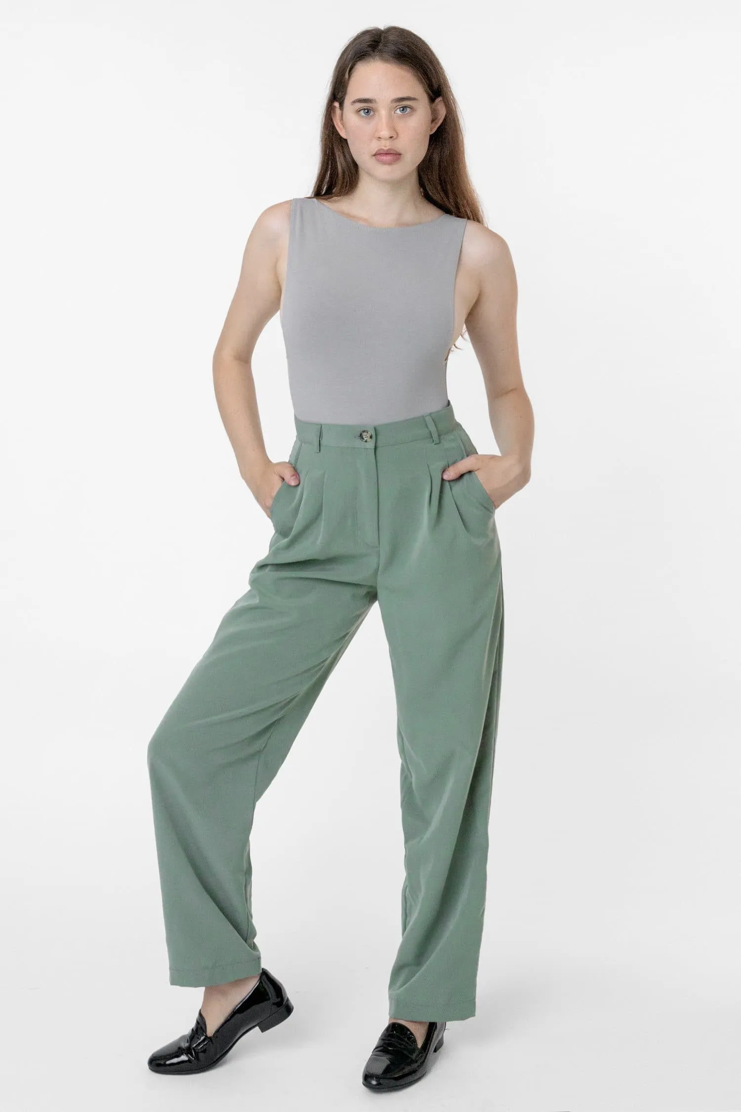 RSAPP350 - Poly Pleated Straight Leg Pant