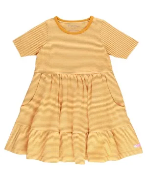 Ruffle Butts- Honey Striped Dress