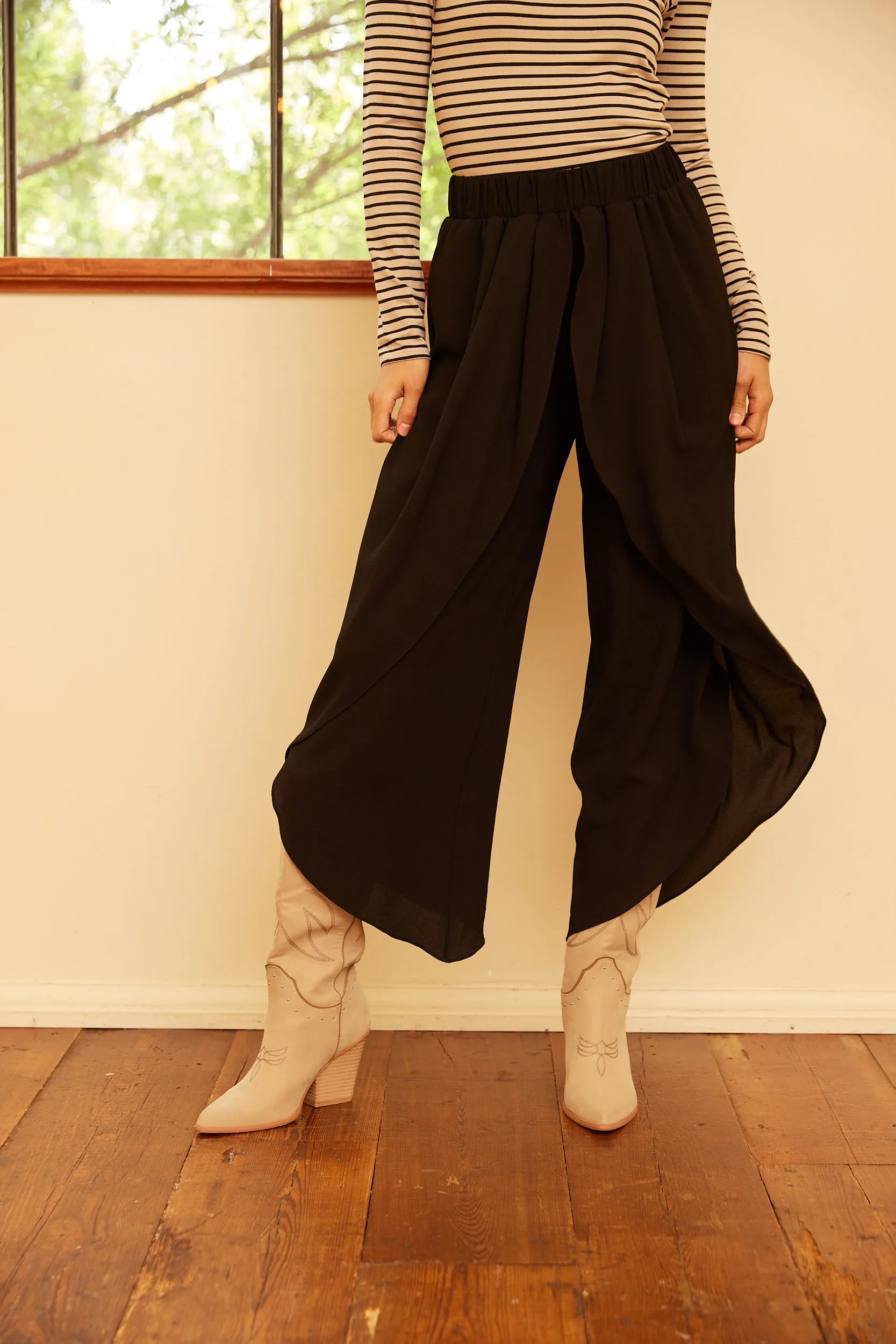 SALE - Shannon Textured Slanted Hem Pants