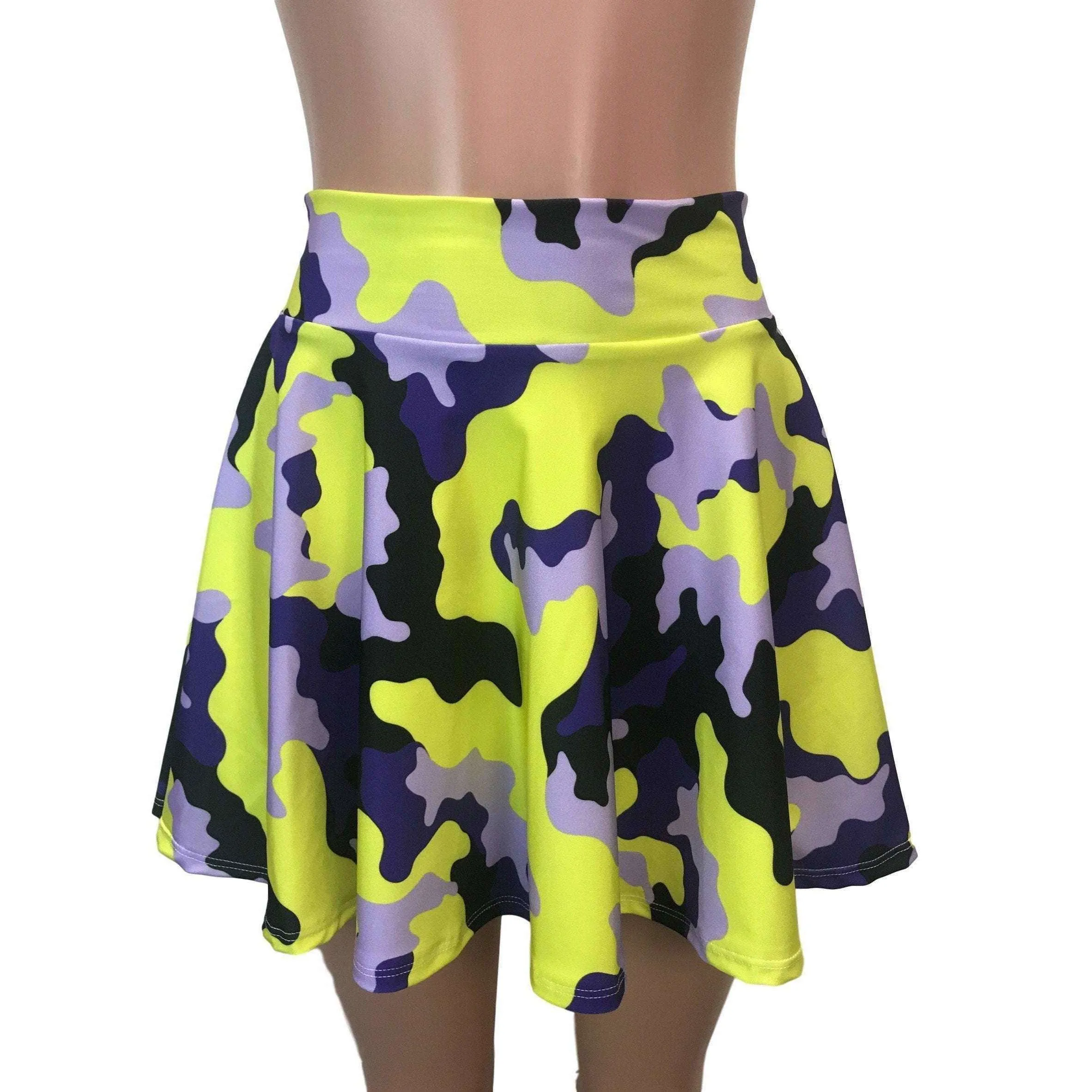 SALE - Skater Skirt - Purple/Yellow Camo