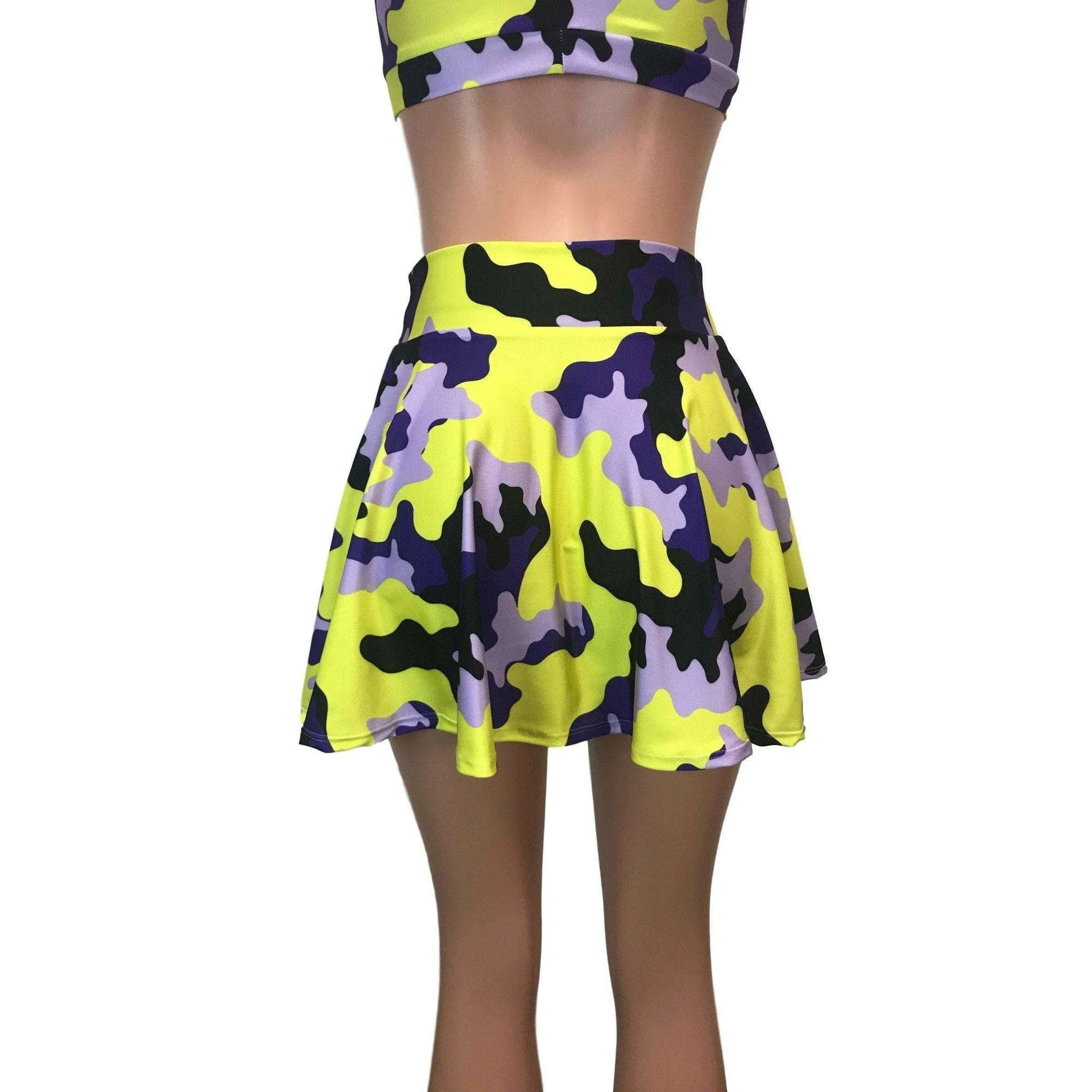 SALE - Skater Skirt - Purple/Yellow Camo