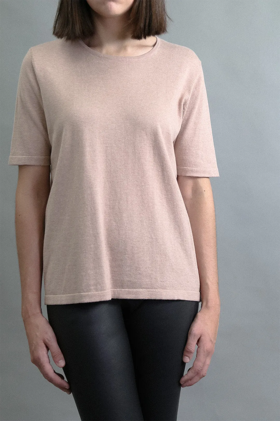 SAMI ELBOW SLEEVE TEE IN PIMA COTTON KNIT