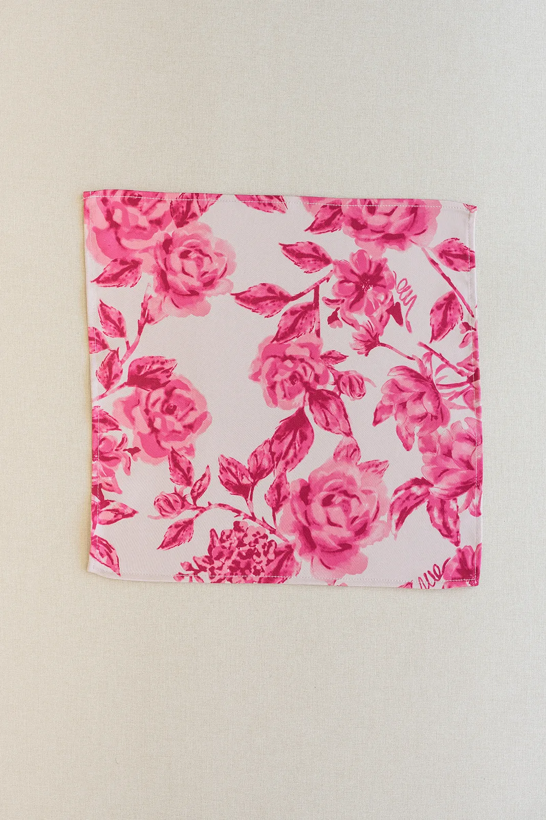 Satin Floral Print Pocket Square | Made To Order