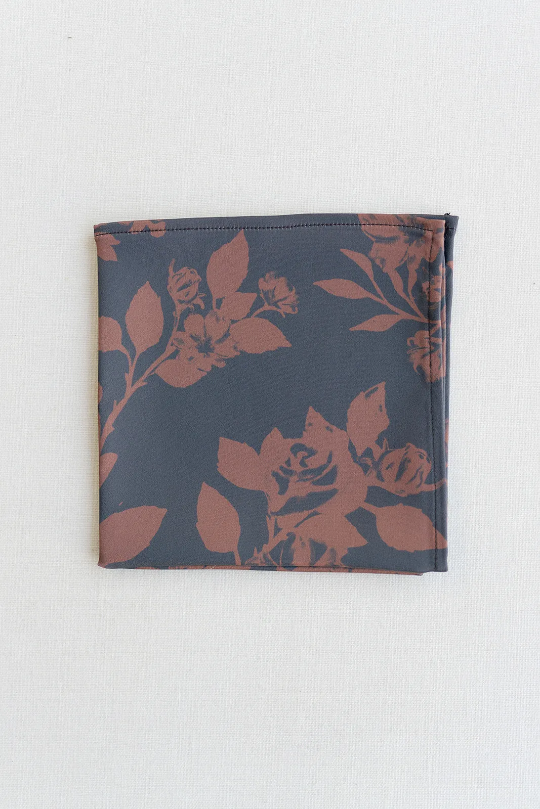 Satin Floral Print Pocket Square | Made To Order