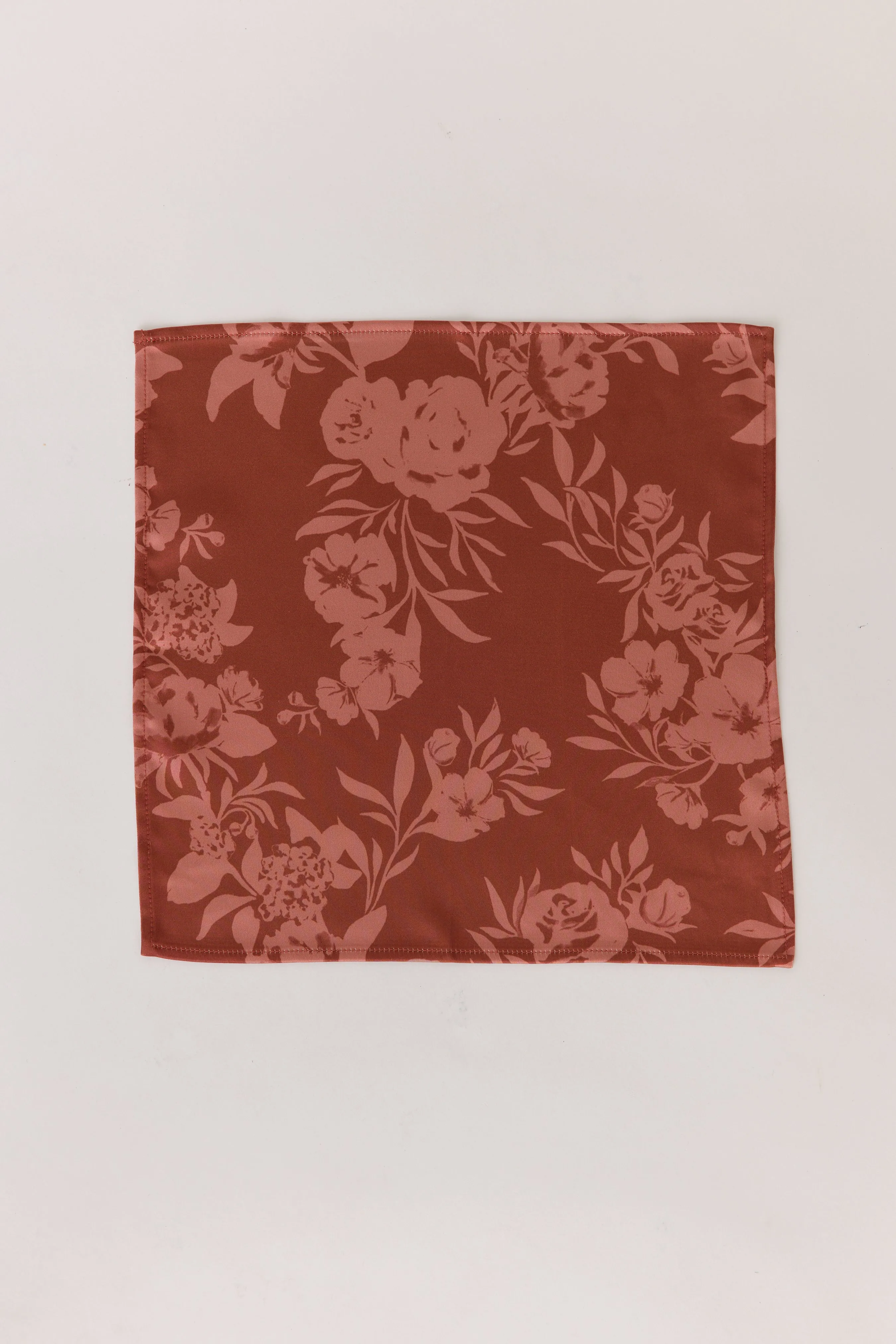 Satin Floral Print Pocket Square | Made To Order