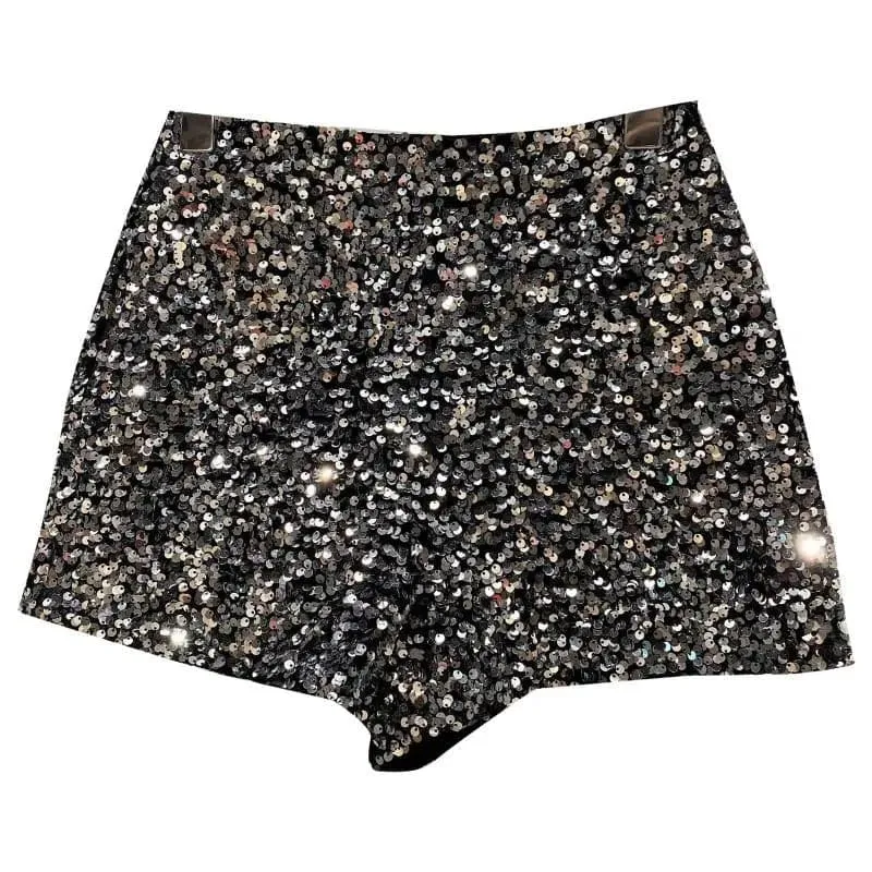 Sequins Nightclub Hot Pants with Appliques and Sequins | High-Waisted Loose Shorts