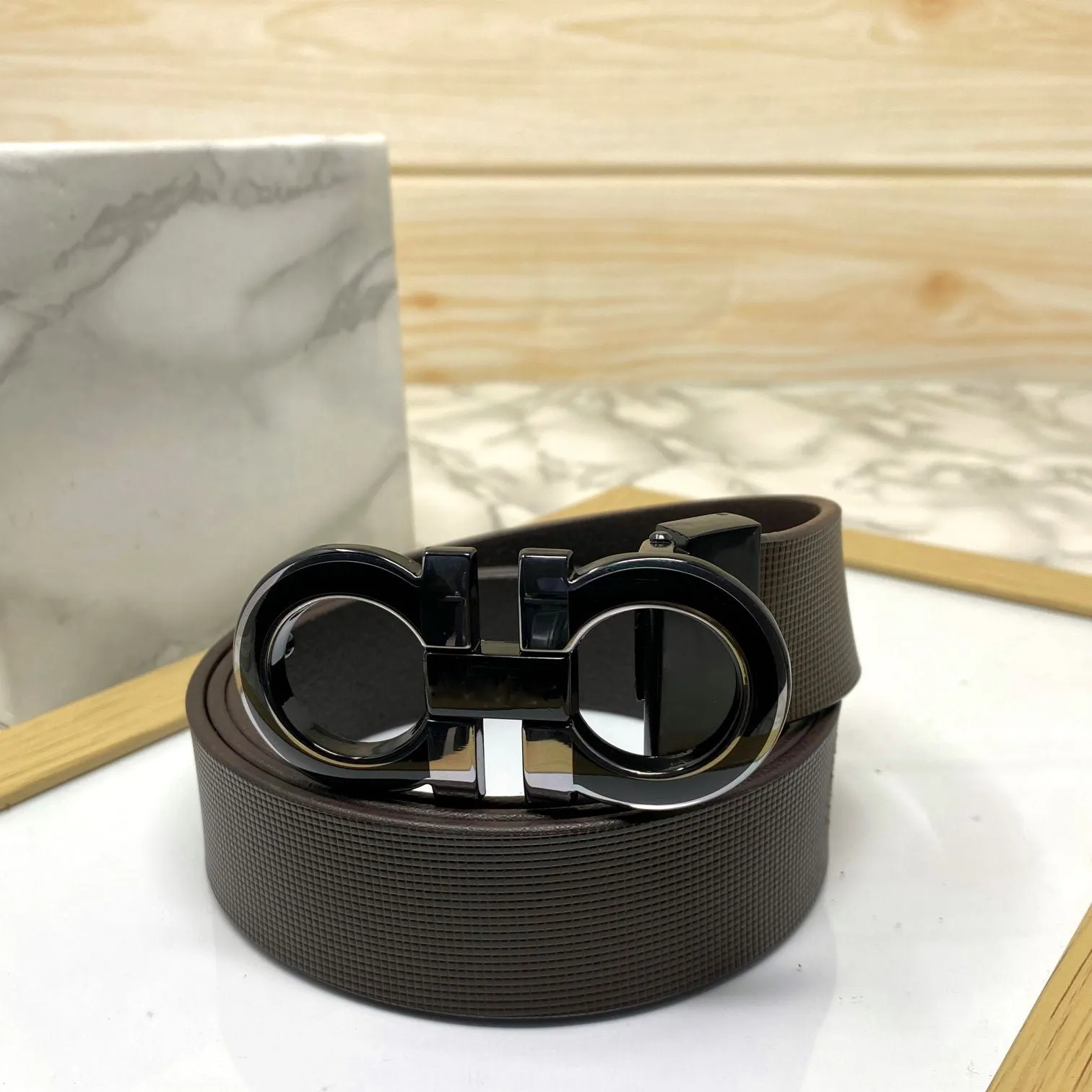 Silver-Black 2 Tone Leather Strap Belt-JonasParamount