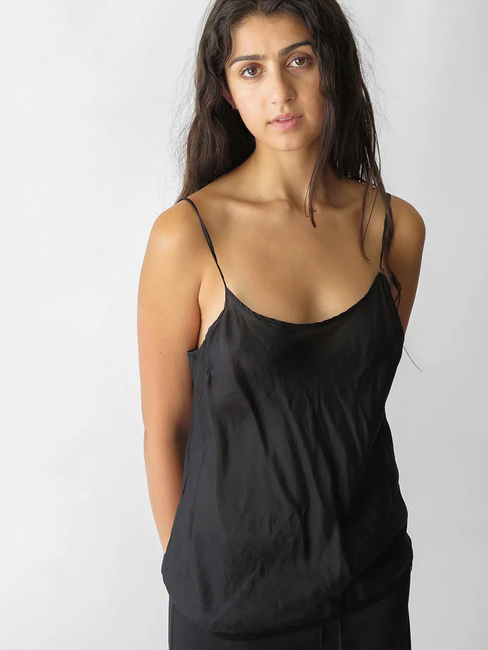 Simone Silk Camisole in Black