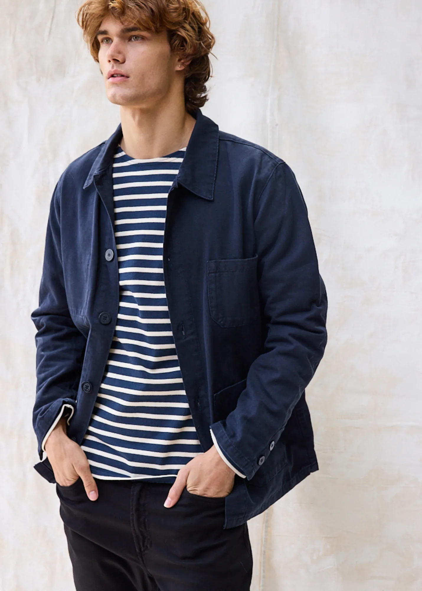 SIROCCO II - Navy French Chore Jacket | Workwear Cotton Canvas | Unisex Fit (NAVY)