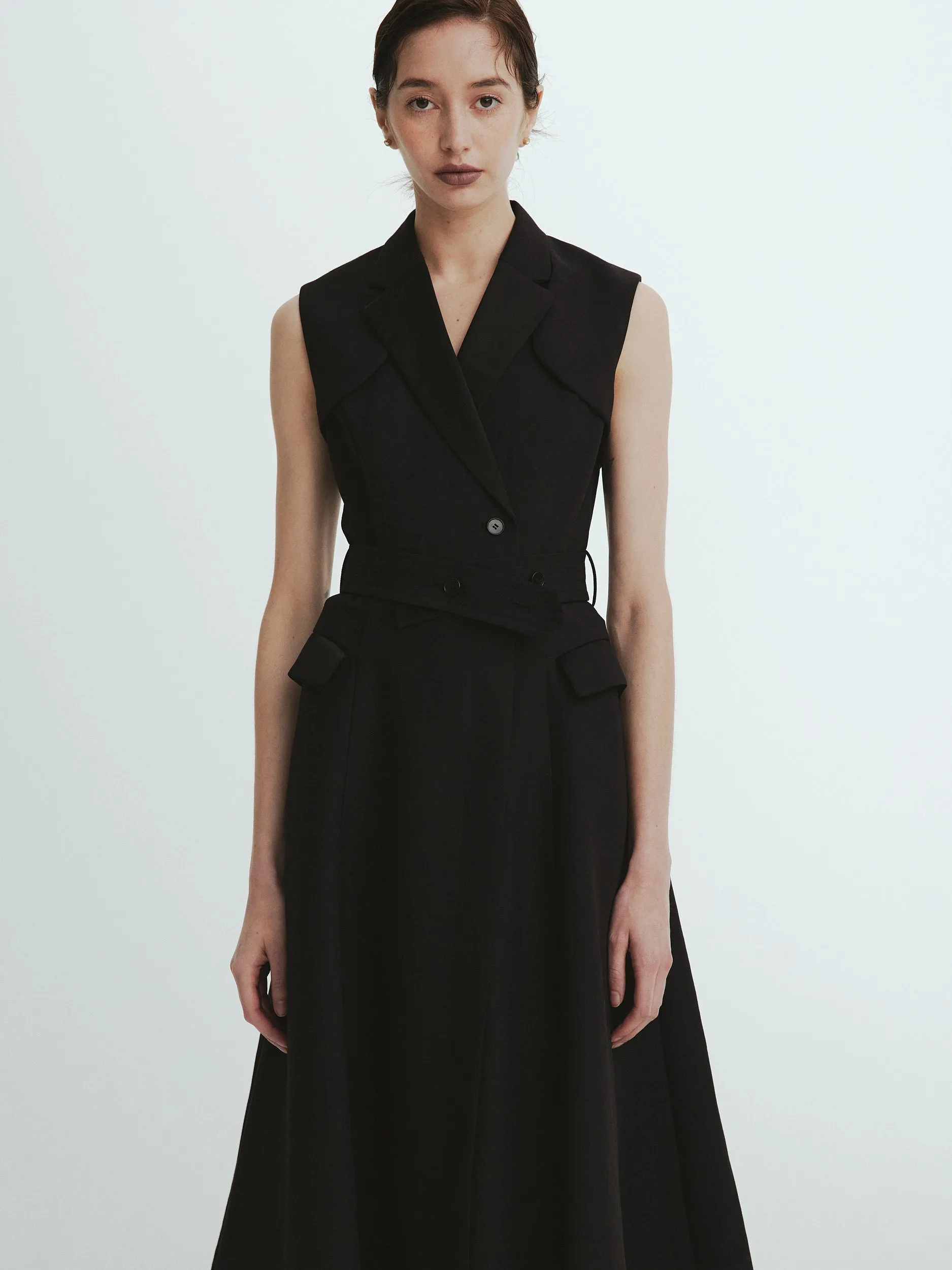 Sleeveless Coat Dress