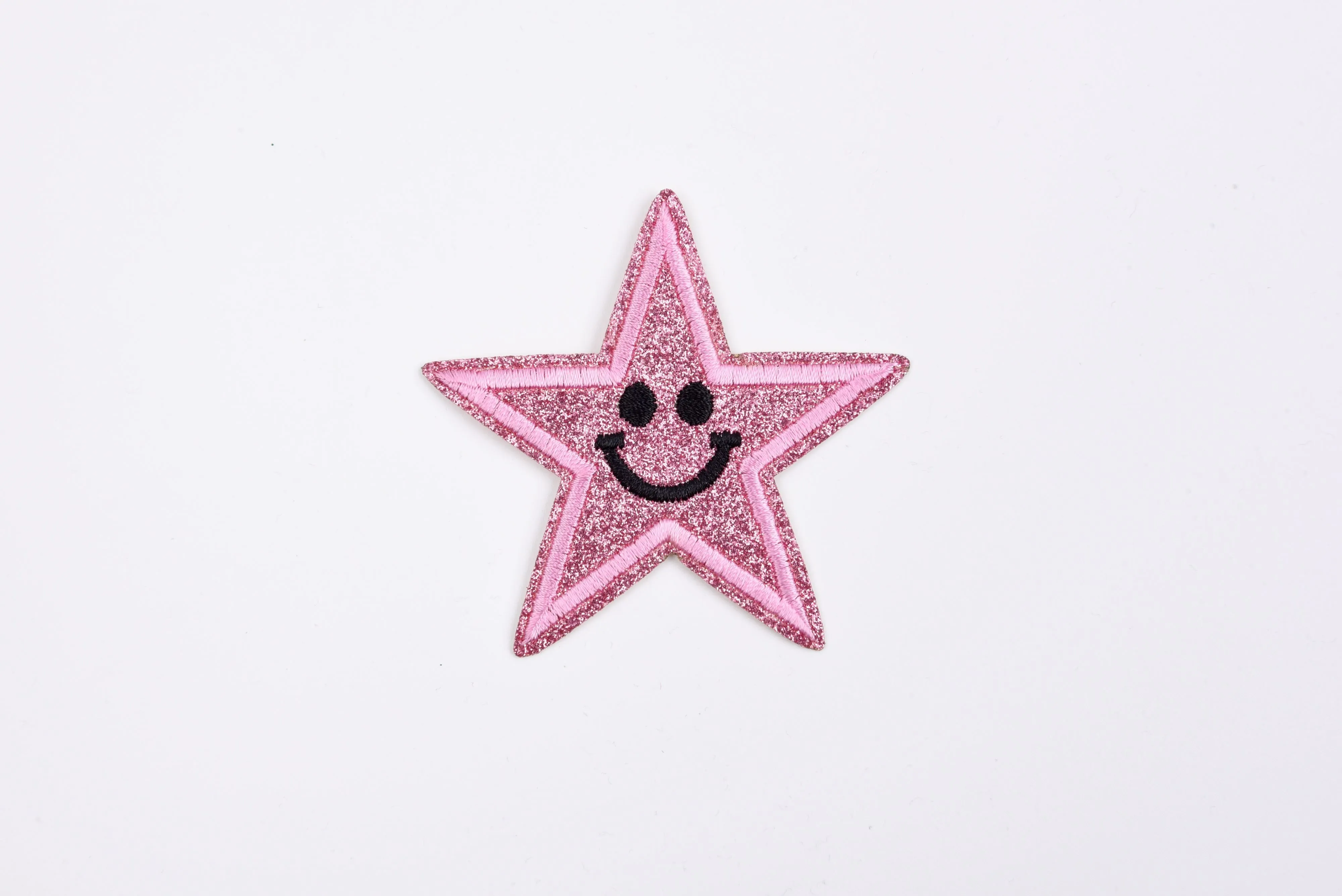 Stars Smiley Face Glitter (2 Pieces Pack) Iron on , Sew on,   Embroidered patches. - GK 47