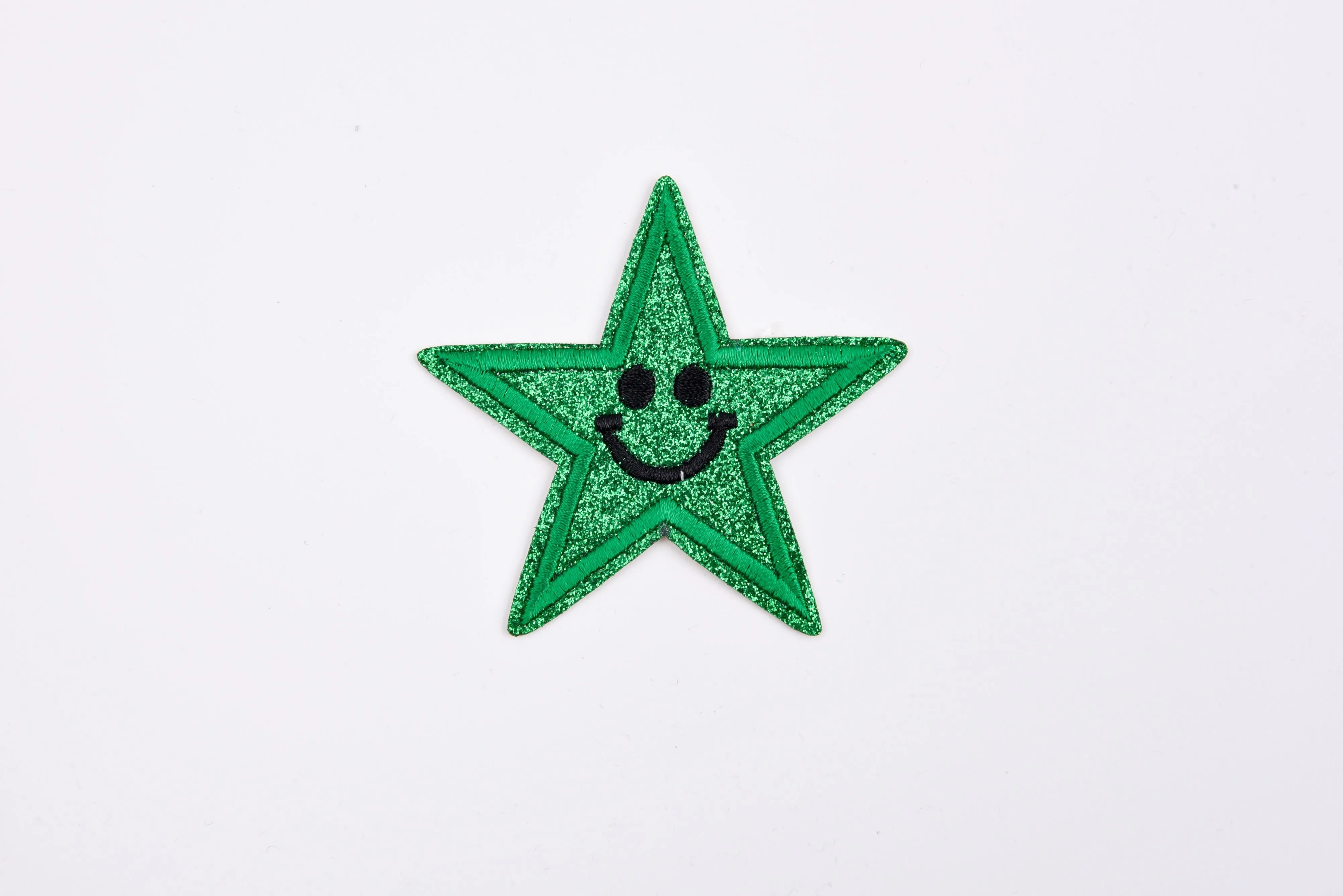 Stars Smiley Face Glitter (2 Pieces Pack) Iron on , Sew on,   Embroidered patches. - GK 47