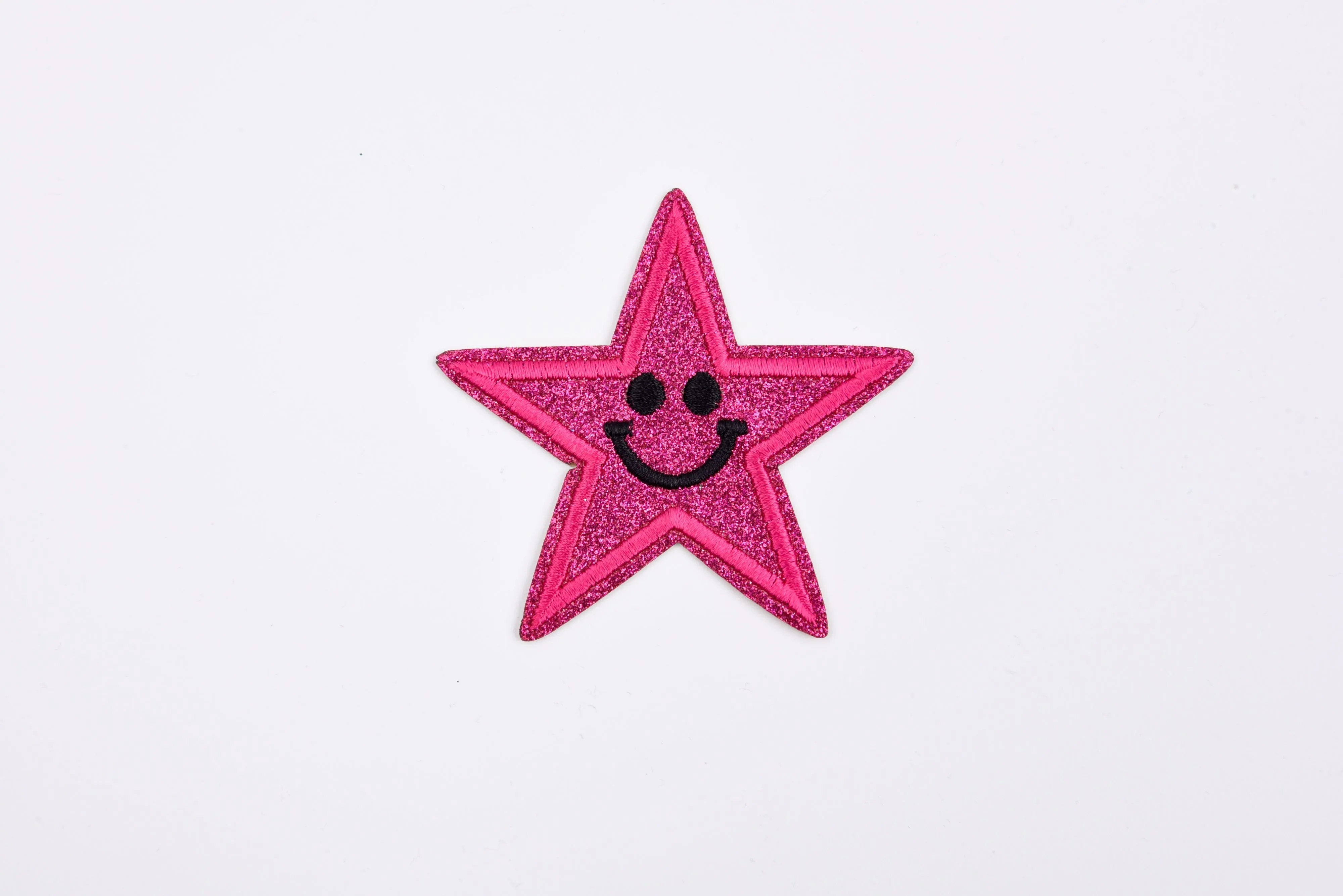 Stars Smiley Face Glitter (2 Pieces Pack) Iron on , Sew on,   Embroidered patches. - GK 47