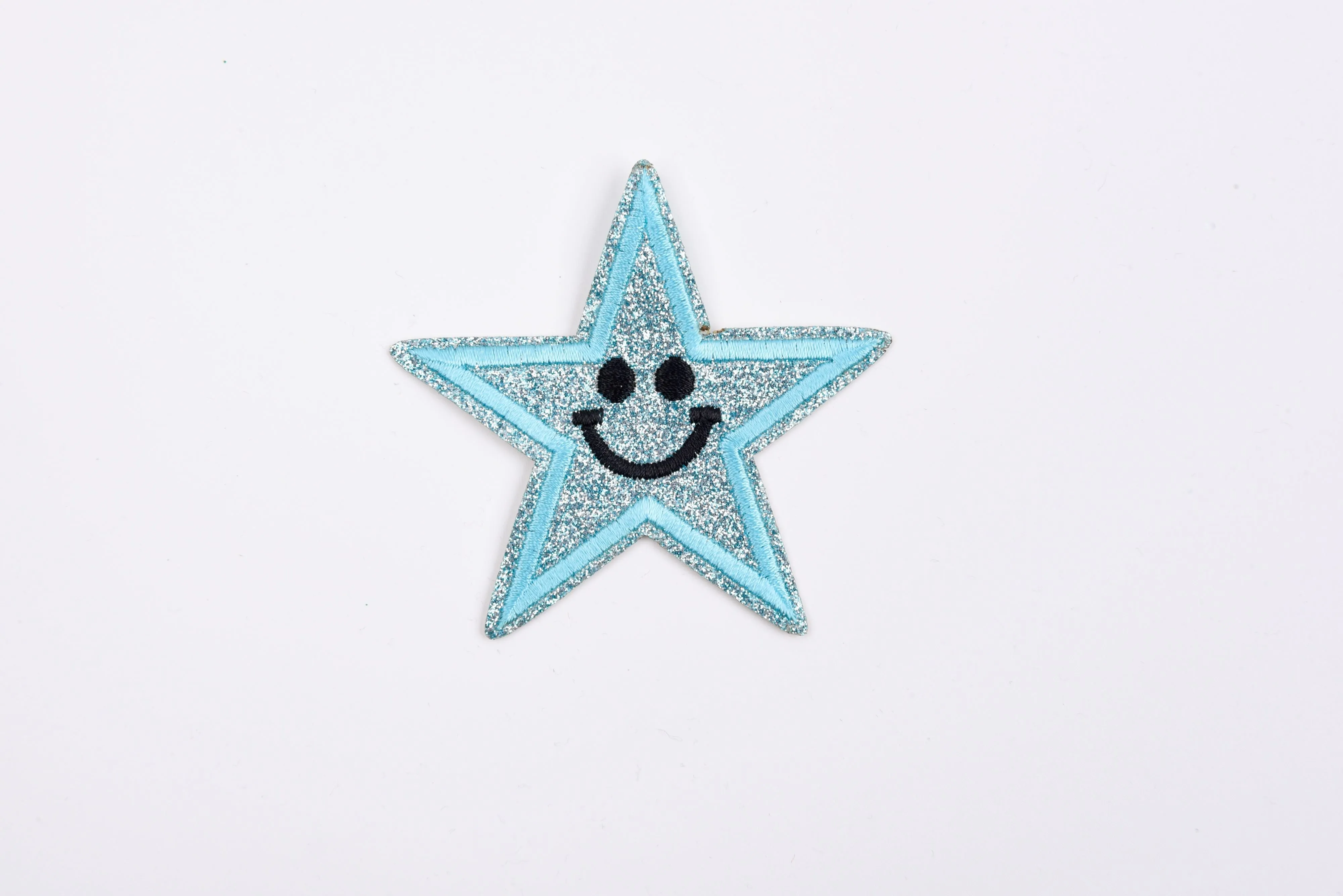 Stars Smiley Face Glitter (2 Pieces Pack) Iron on , Sew on,   Embroidered patches. - GK 47