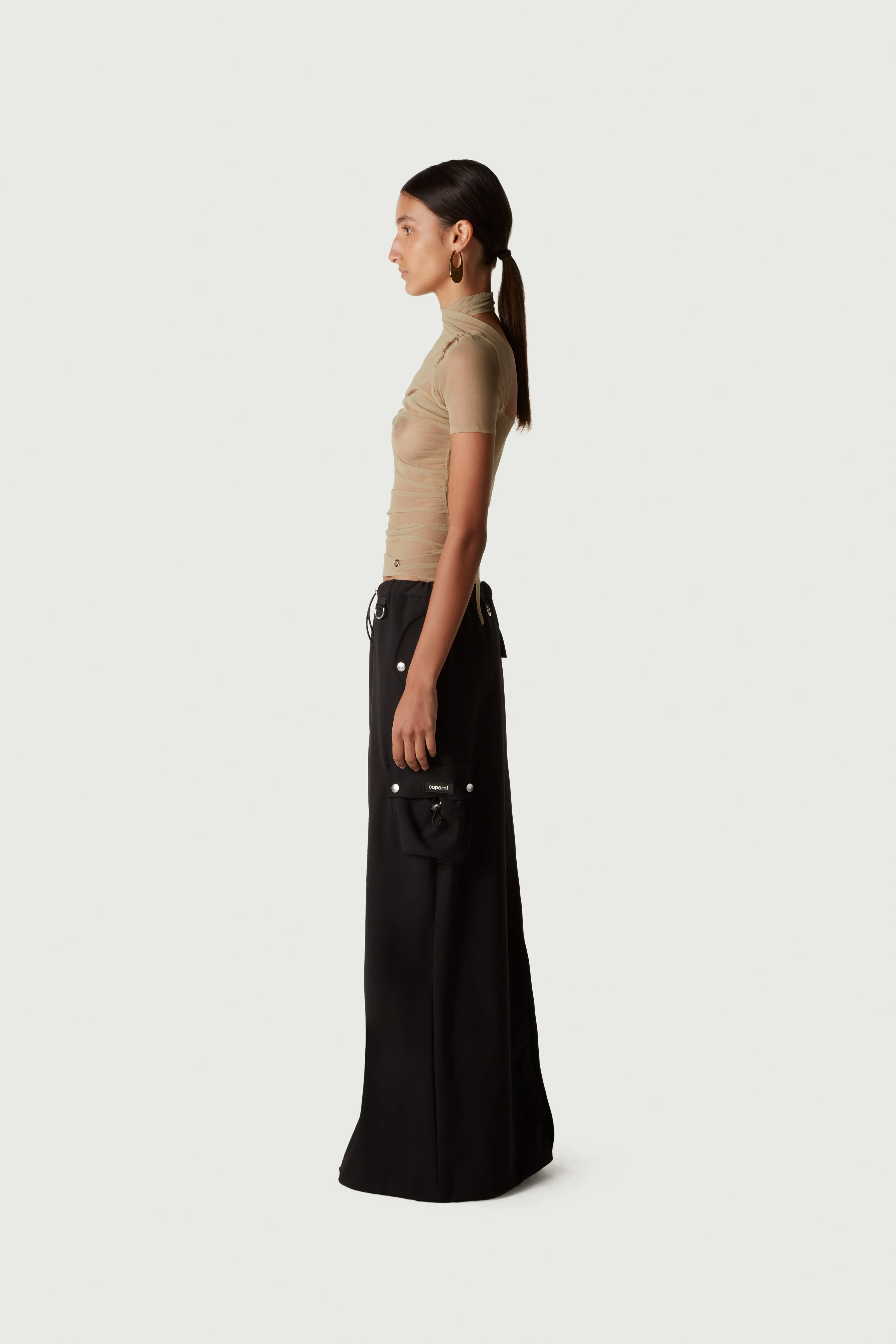 Tailored Cargo Maxi Skirt