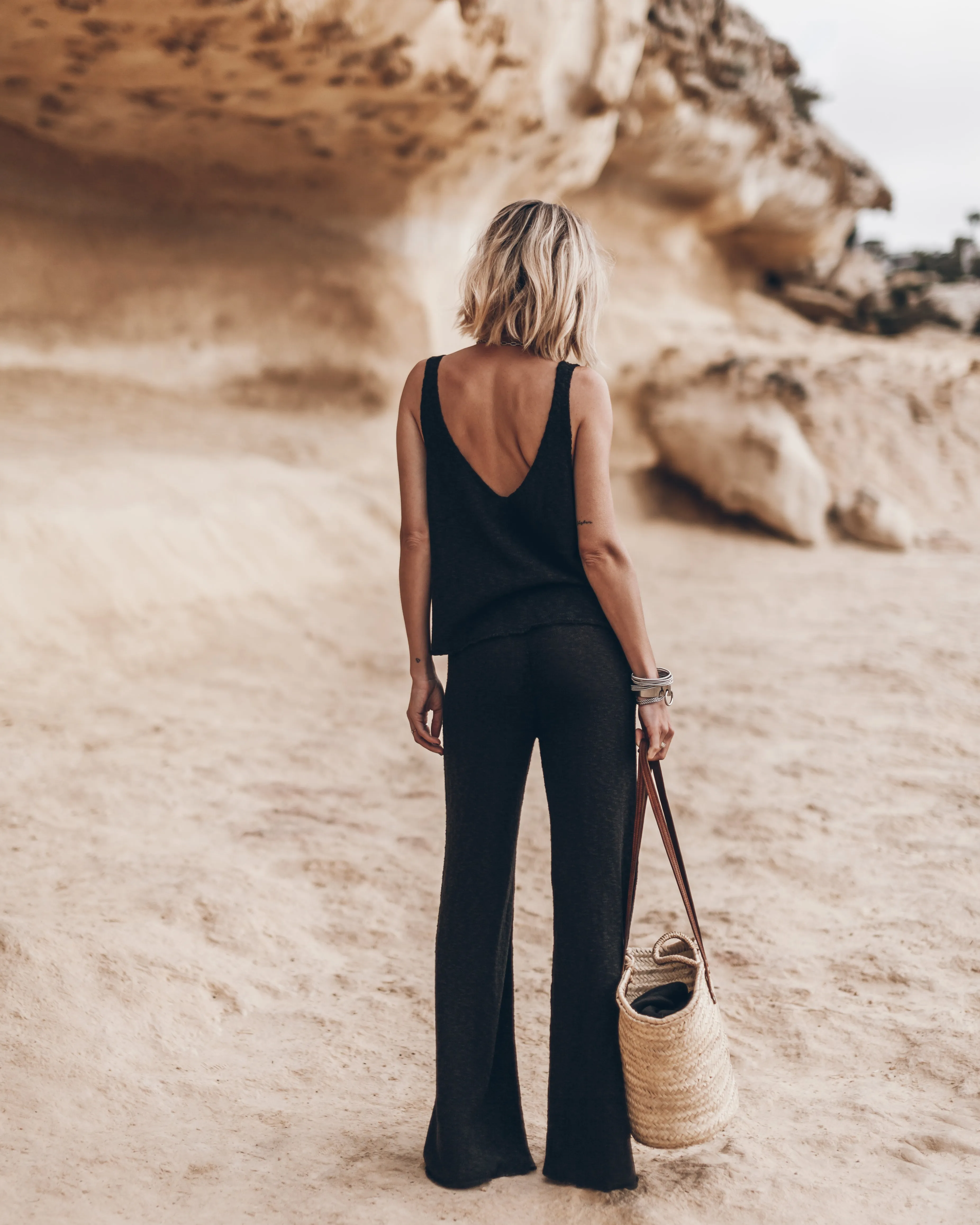 The Black Thin Knit Tank Top