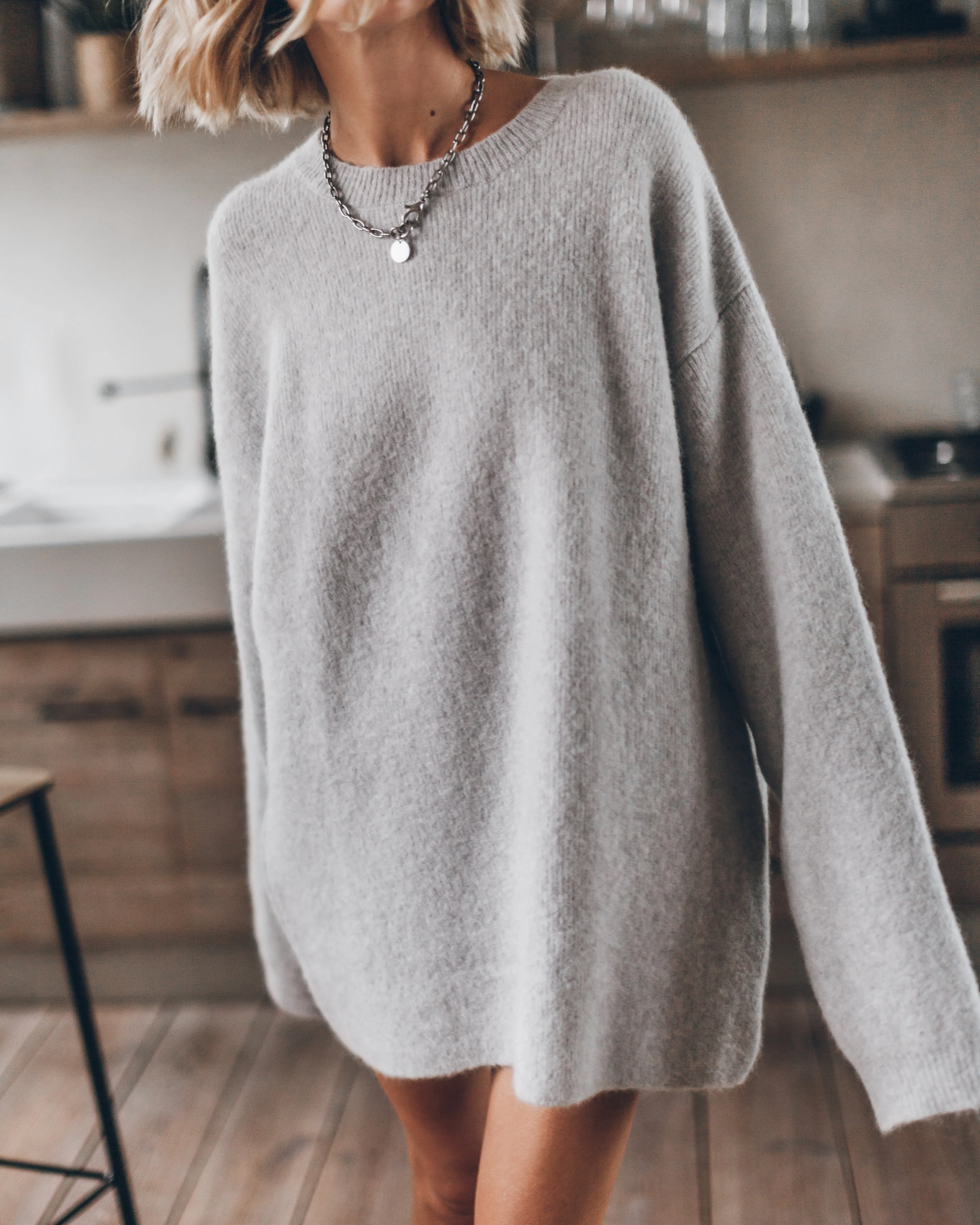 The Grey Oversized Knitted Sweater