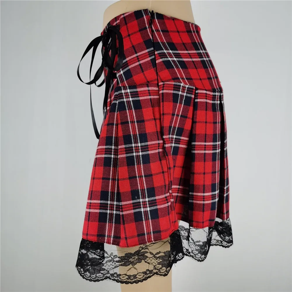 'Twisted' Check Skirt